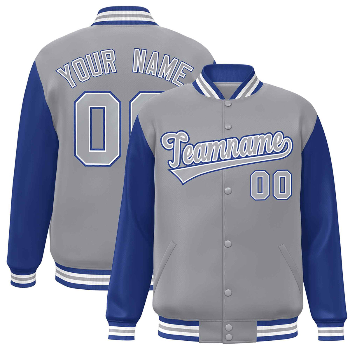 Custom Green White Raglan Sleeves Varsity Full-Snap Letterman Jacket | KXKSHOP