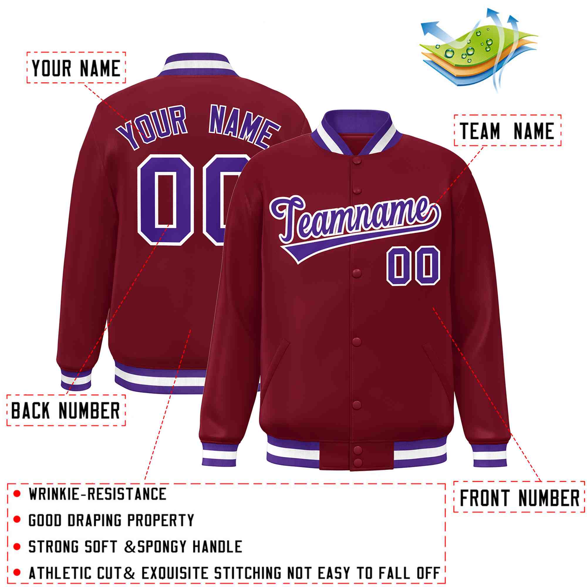 Custom White Black-Gray Classic Style Varsity Full-Snap Letterman Jacket | KXKSHOP