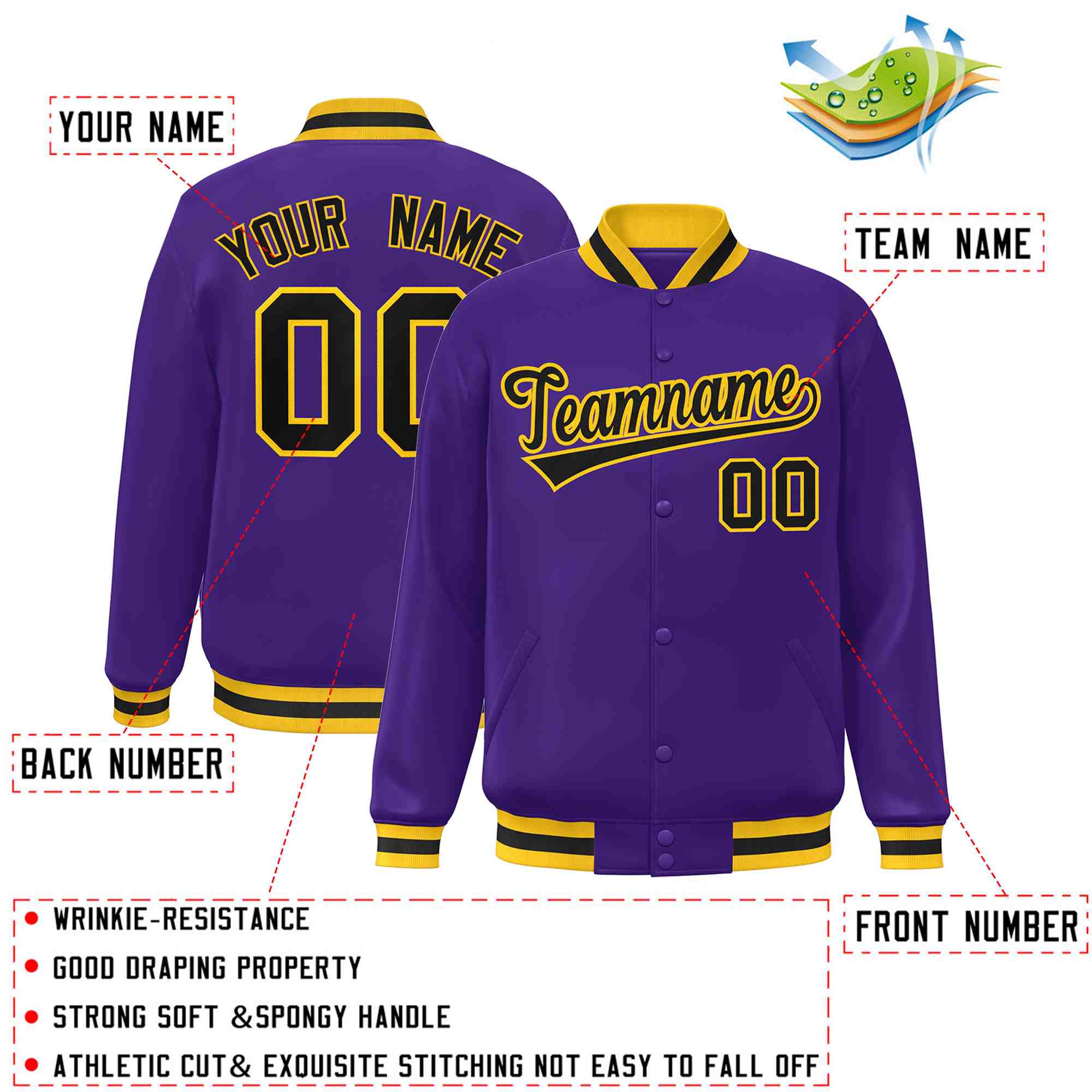 Custom White Black-Gray Classic Style Varsity Full-Snap Letterman Jacket | KXKSHOP