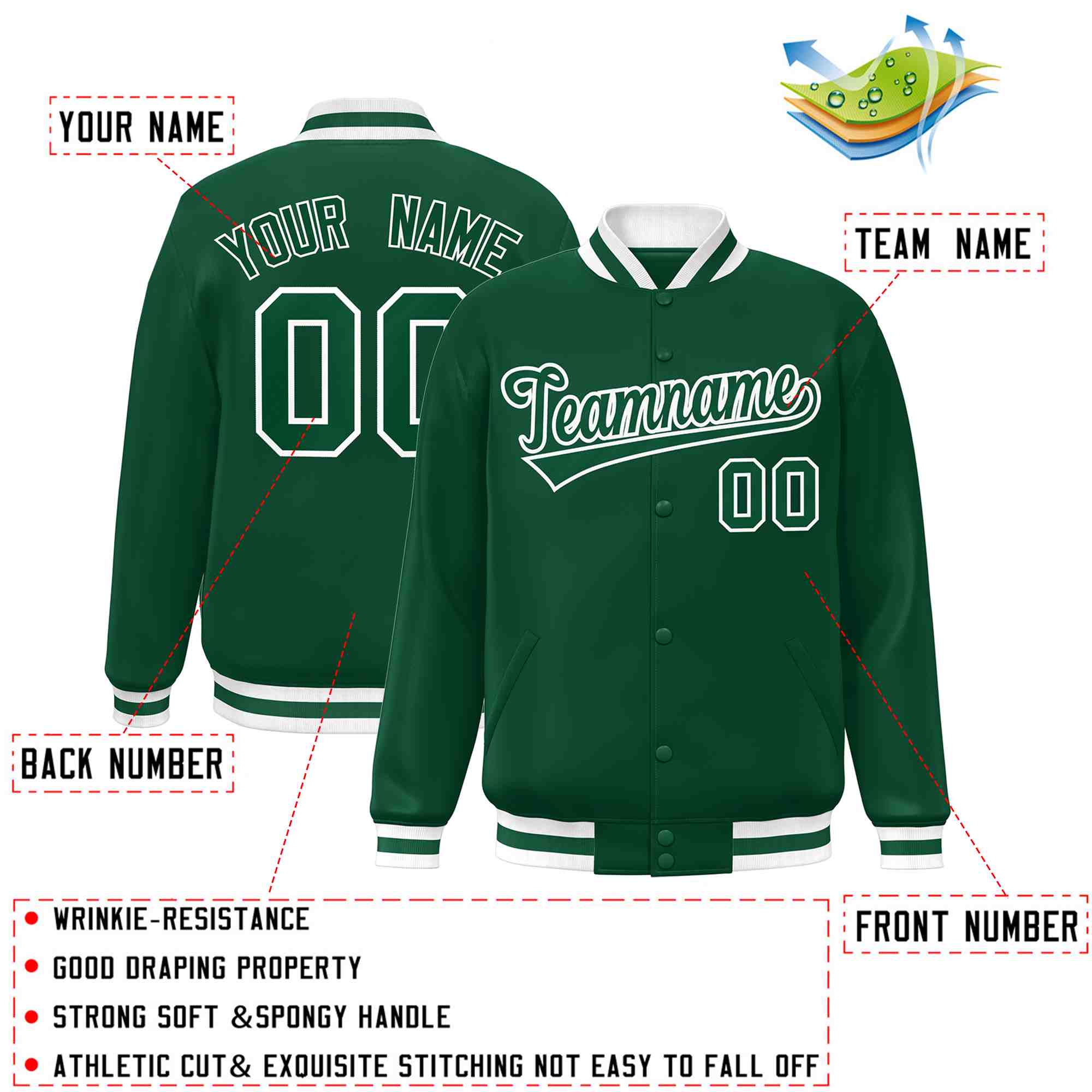 Custom White Black-Gray Classic Style Varsity Full-Snap Letterman Jacket | KXKSHOP