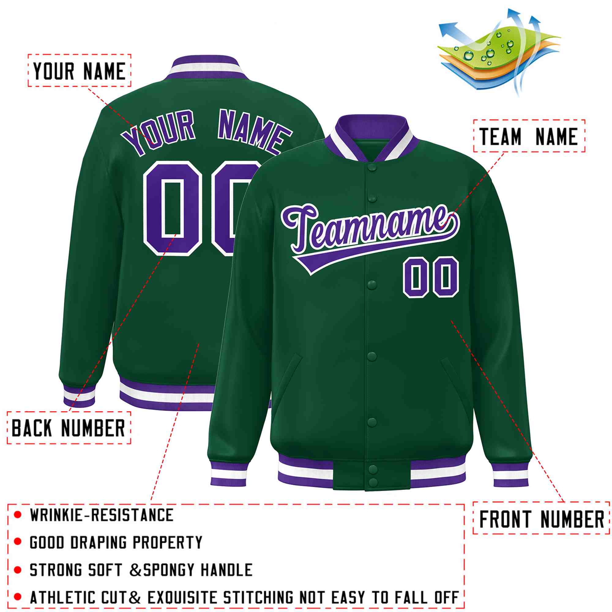 Custom White Black-Gray Classic Style Varsity Full-Snap Letterman Jacket | KXKSHOP
