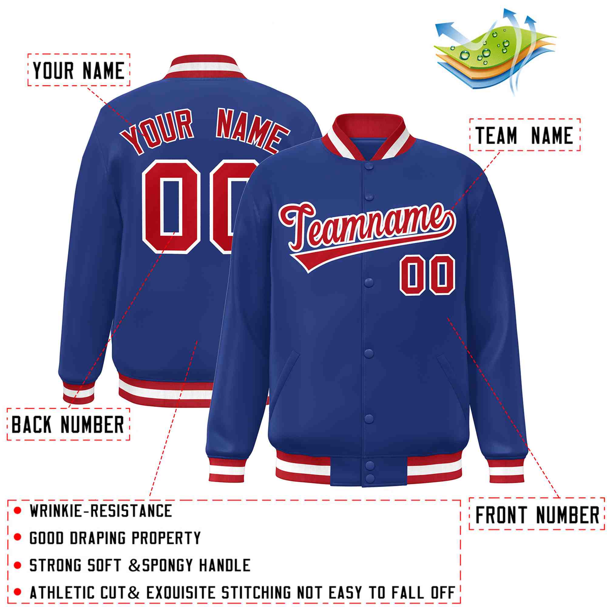 Custom White Black-Gray Classic Style Varsity Full-Snap Letterman Jacket | KXKSHOP