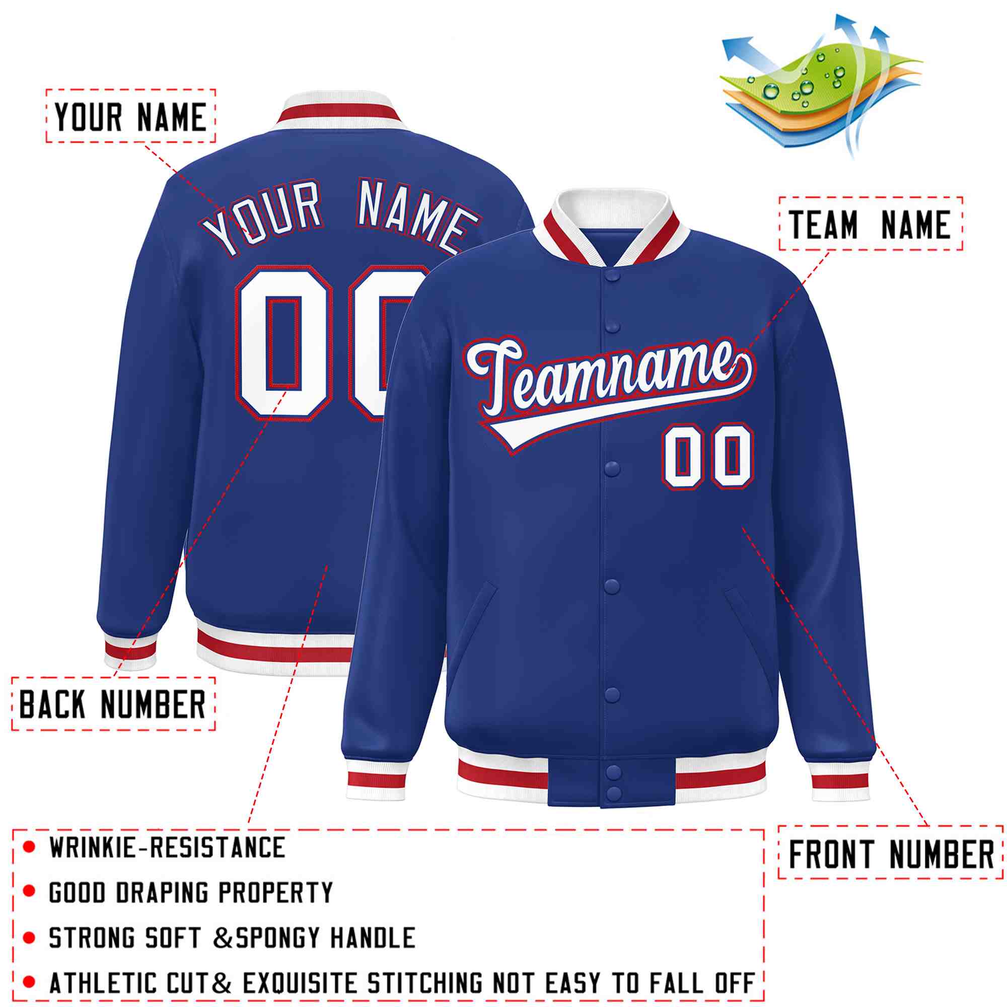 Custom White Black-Gray Classic Style Varsity Full-Snap Letterman Jacket | KXKSHOP