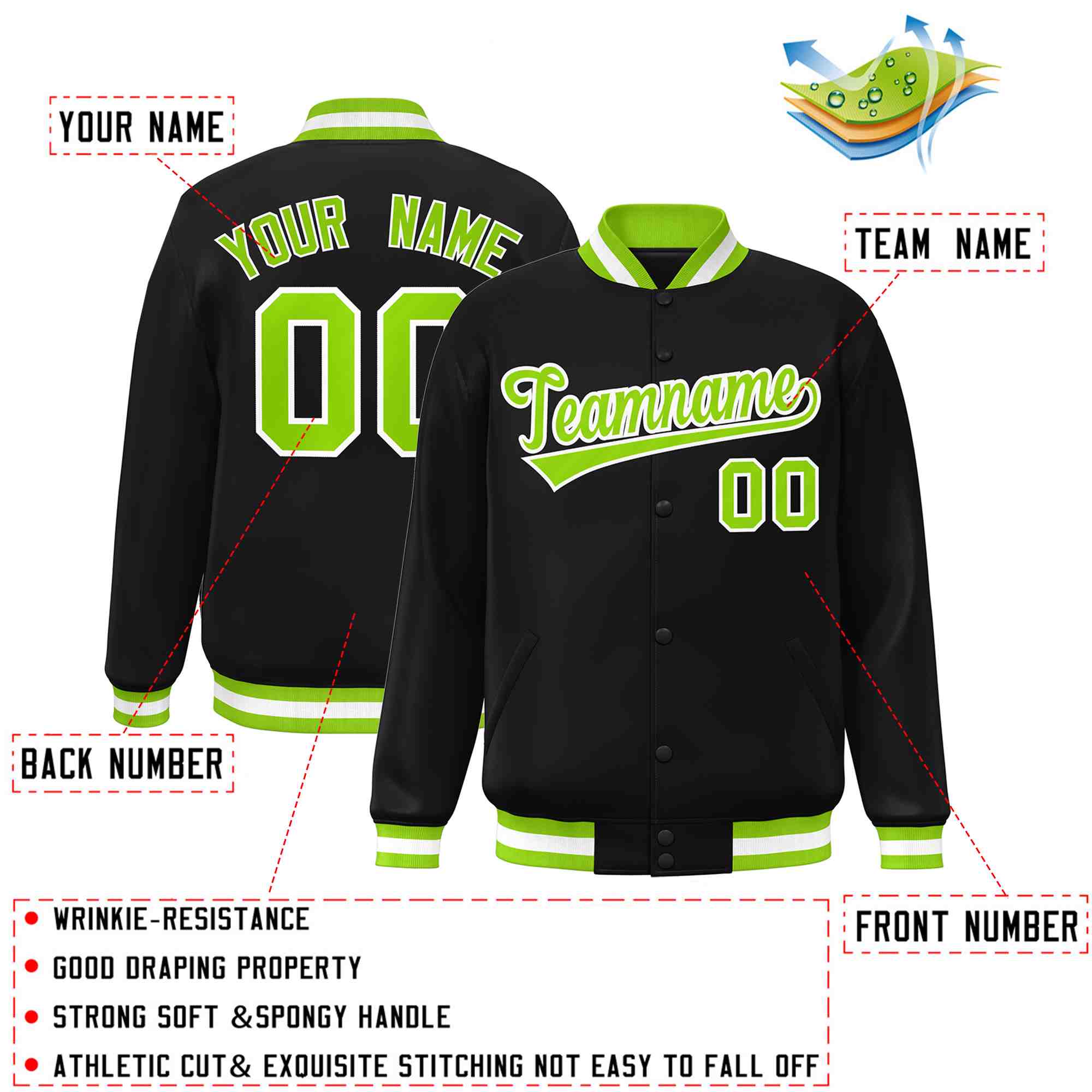 Custom White Black-Gray Classic Style Varsity Full-Snap Letterman Jacket | KXKSHOP