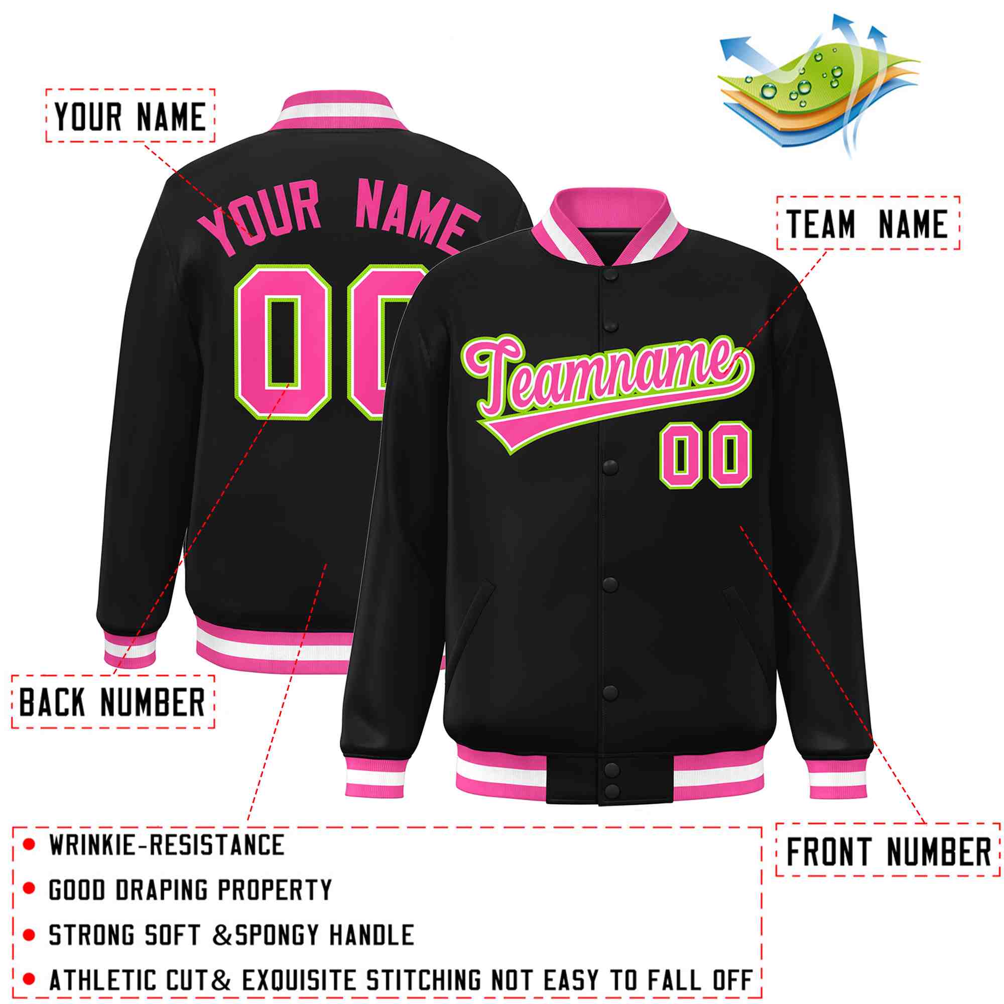 Custom White Black-Gray Classic Style Varsity Full-Snap Letterman Jacket | KXKSHOP