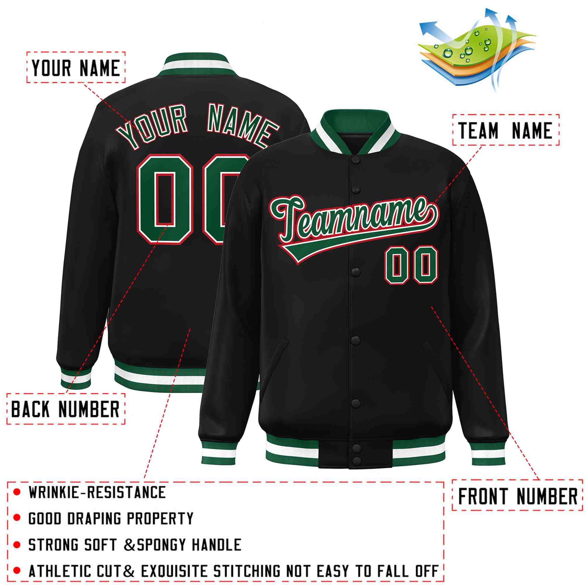 Custom White Black-Gray Classic Style Varsity Full-Snap Letterman Jacket | KXKSHOP
