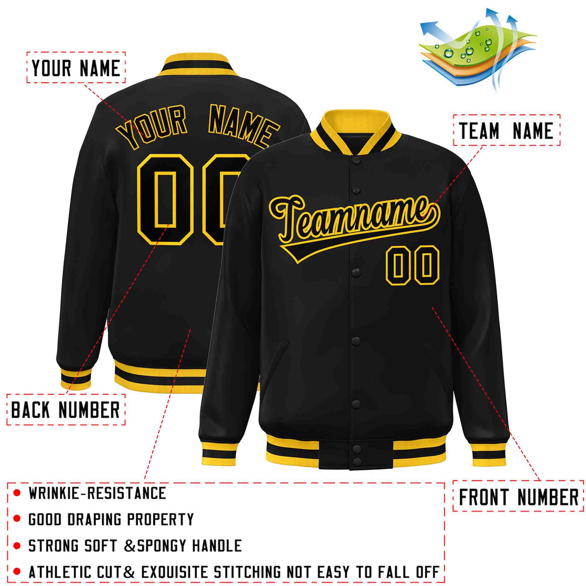 Custom White Black-Gray Classic Style Varsity Full-Snap Letterman Jacket | KXKSHOP