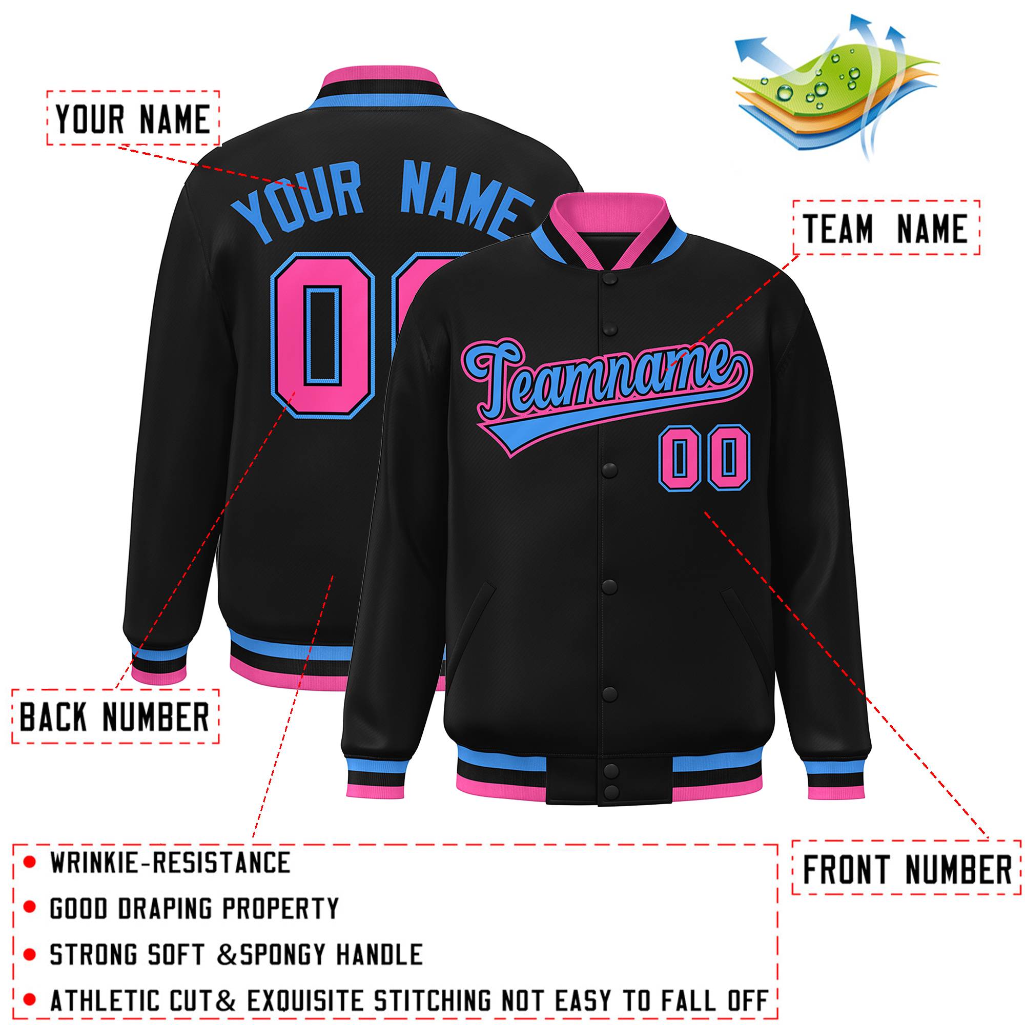 Custom White Black-Gray Classic Style Varsity Full-Snap Letterman Jacket | KXKSHOP