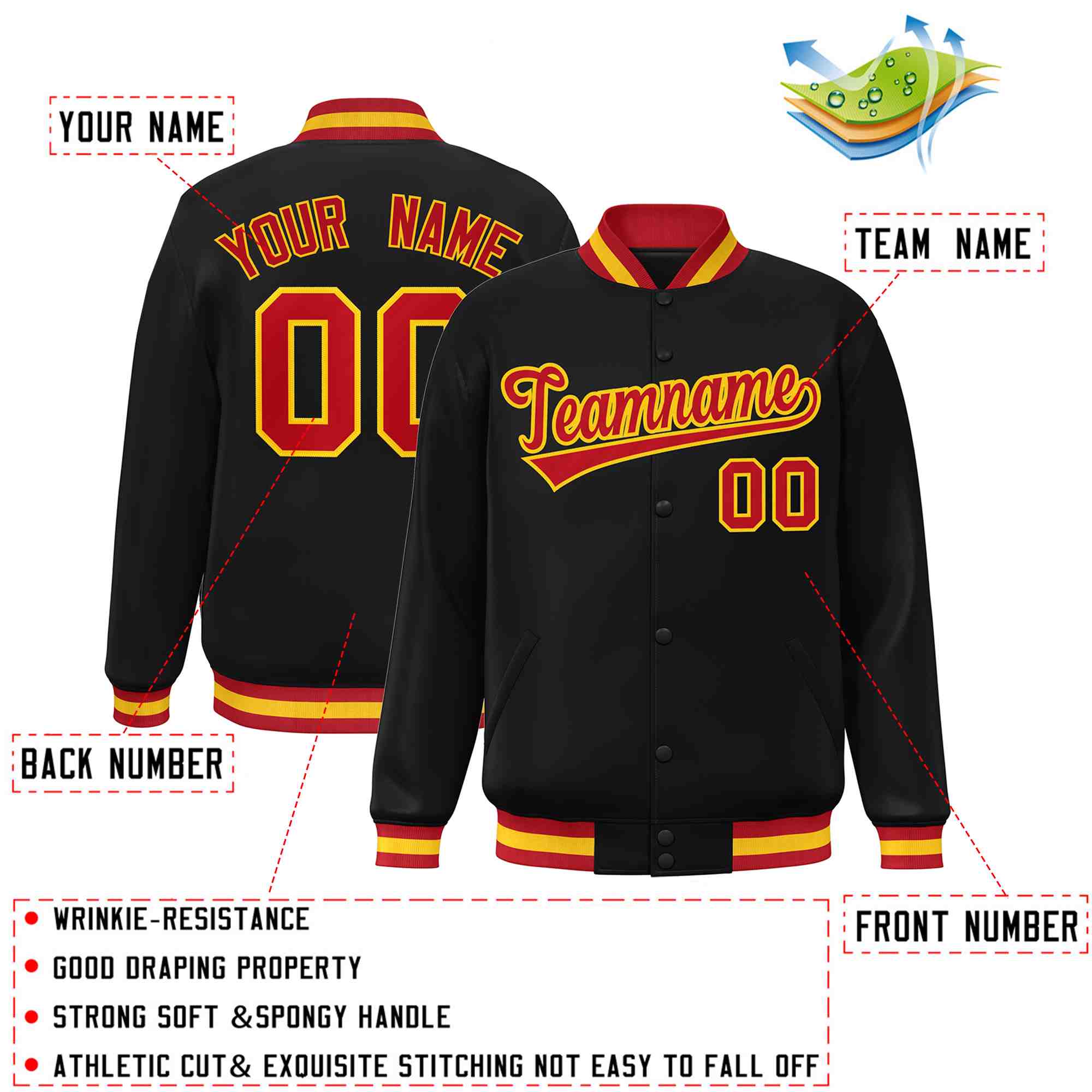 Custom White Black-Gray Classic Style Varsity Full-Snap Letterman Jacket | KXKSHOP