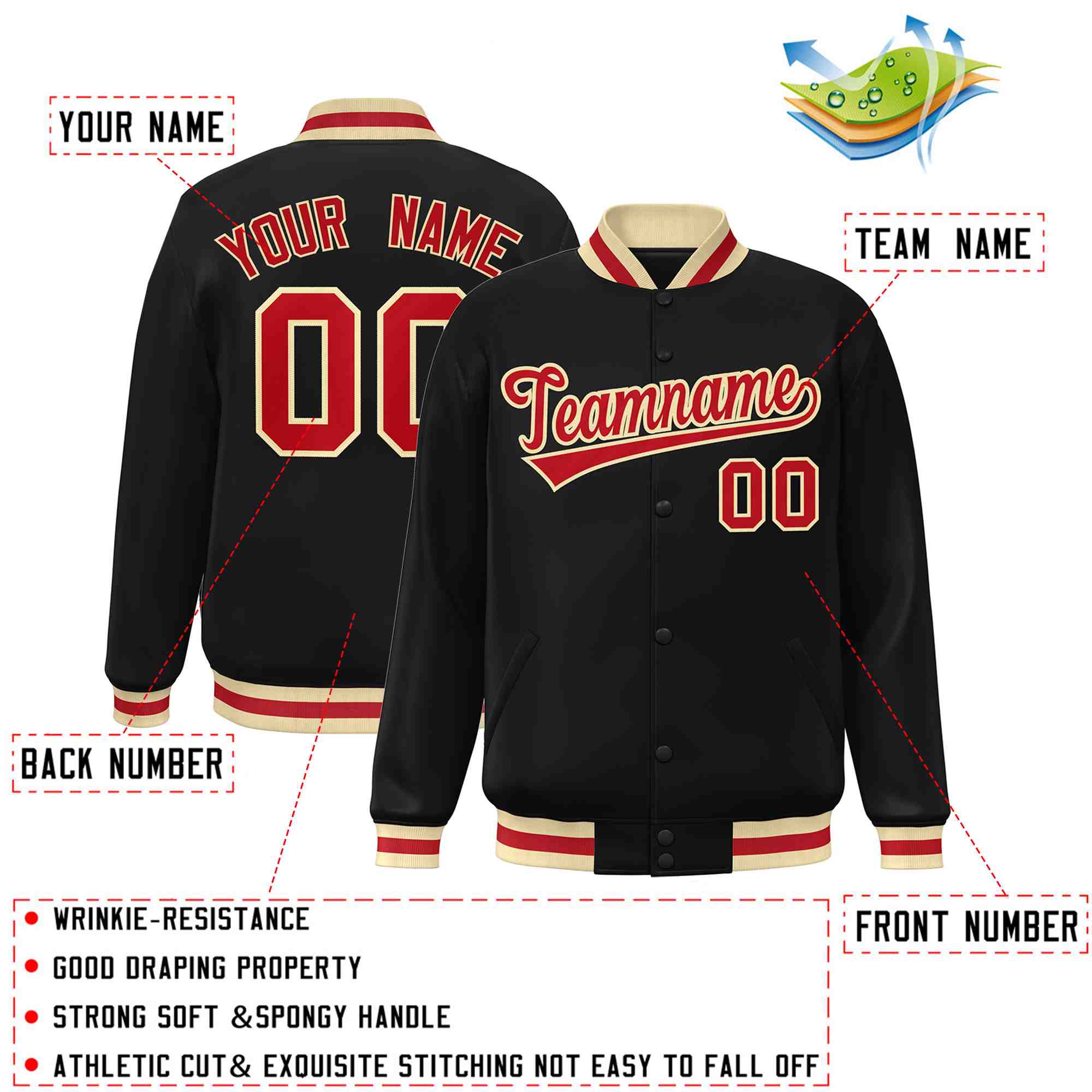 Custom White Black-Gray Classic Style Varsity Full-Snap Letterman Jacket | KXKSHOP