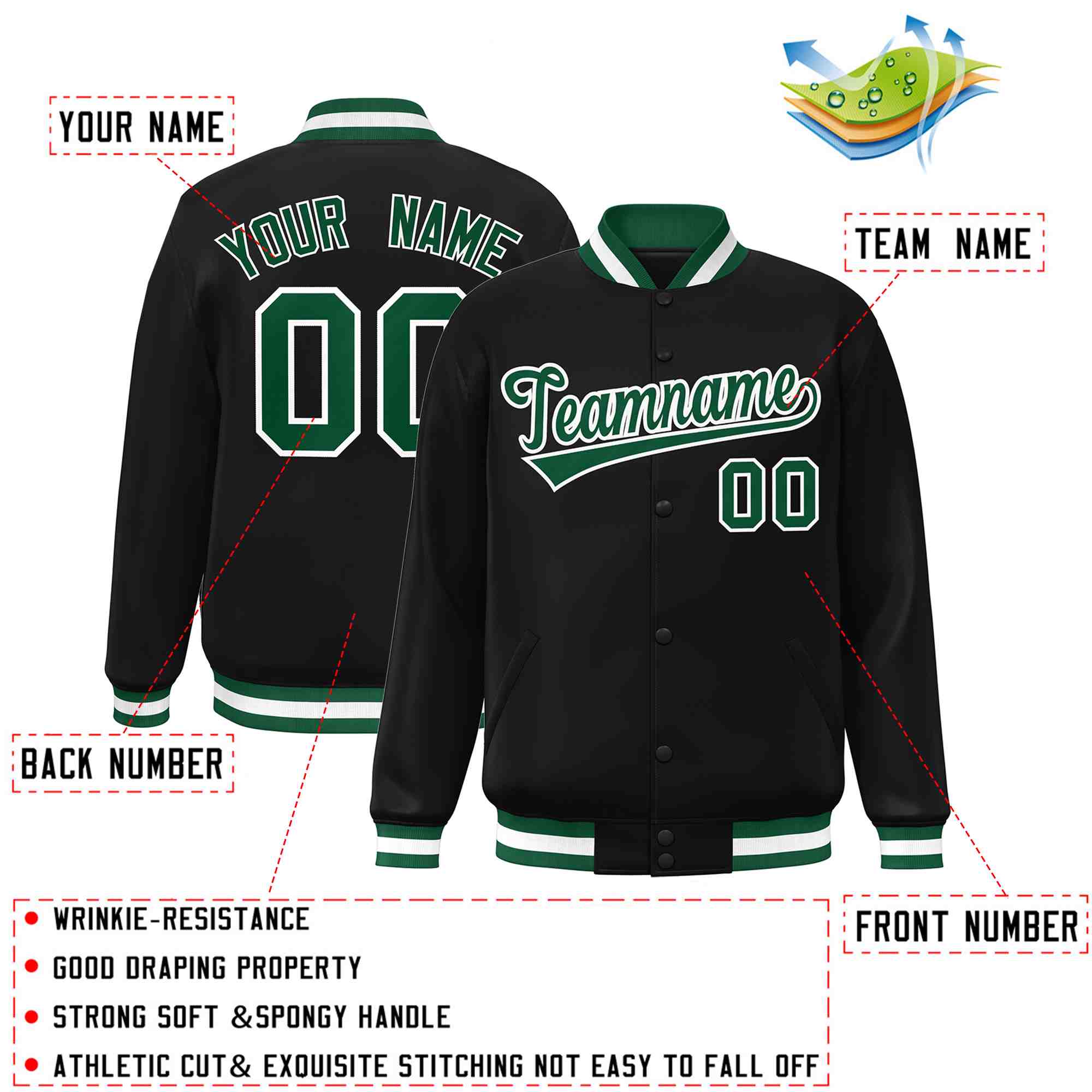 Custom White Black-Gray Classic Style Varsity Full-Snap Letterman Jacket | KXKSHOP