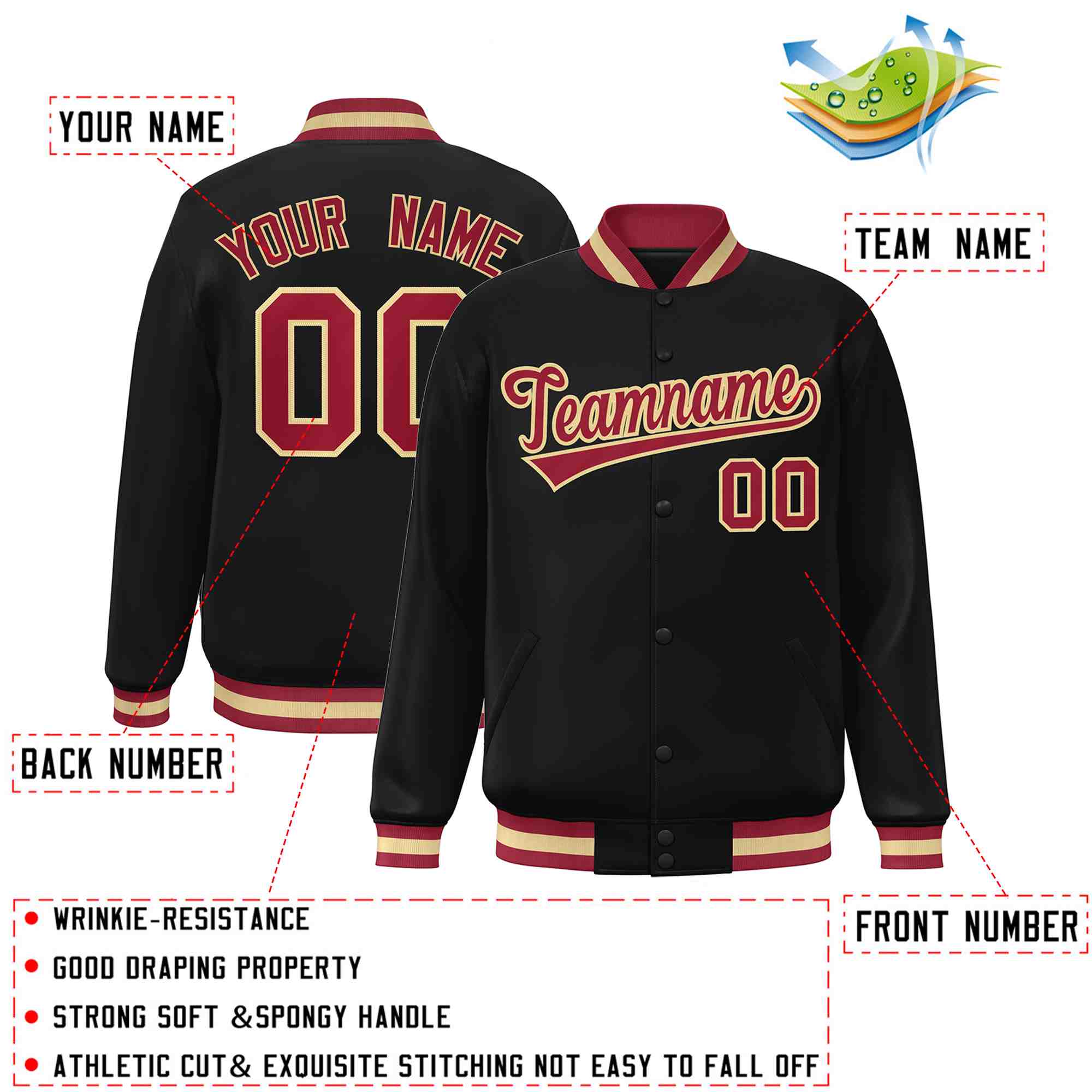Custom White Black-Gray Classic Style Varsity Full-Snap Letterman Jacket | KXKSHOP
