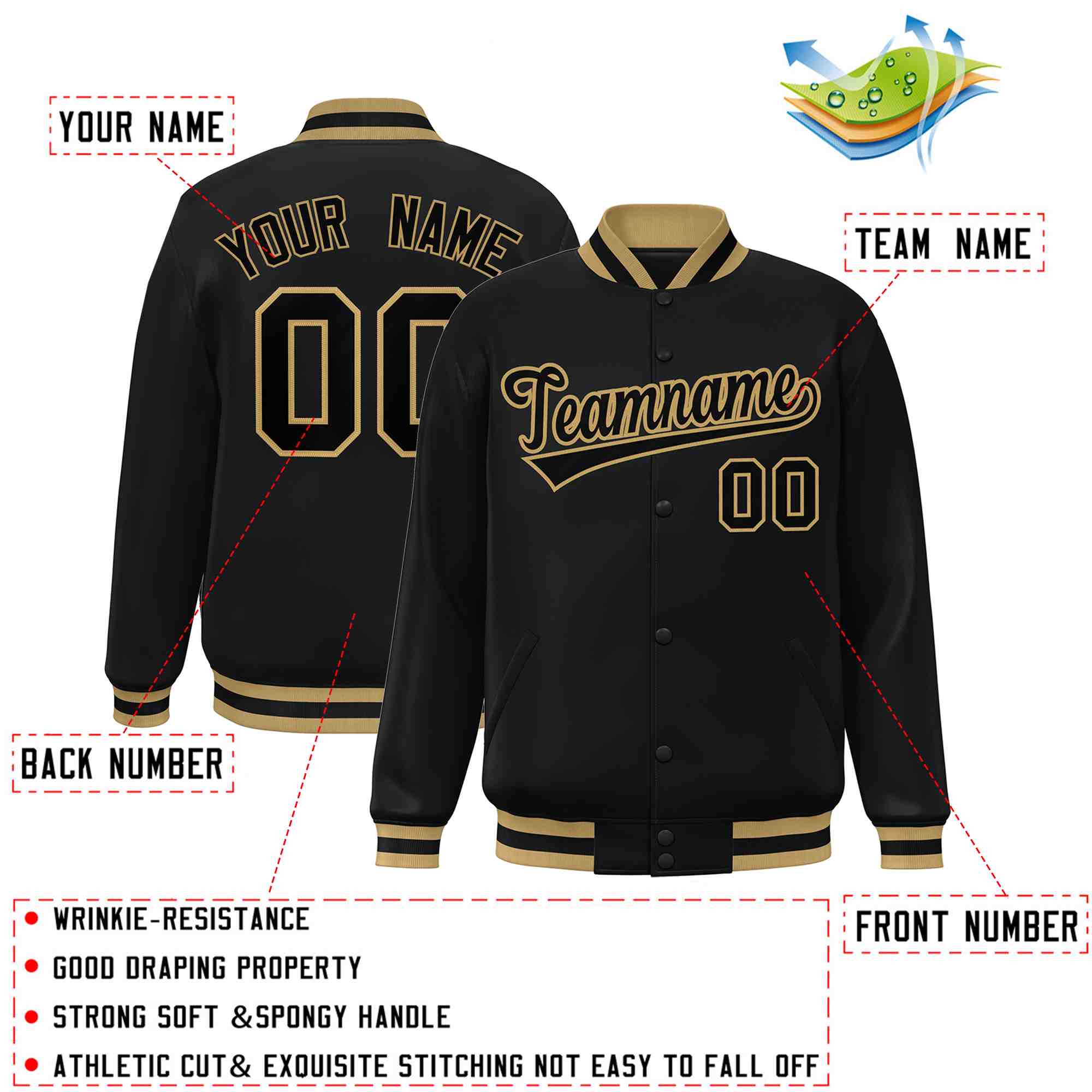 Custom White Black-Gray Classic Style Varsity Full-Snap Letterman Jacket | KXKSHOP