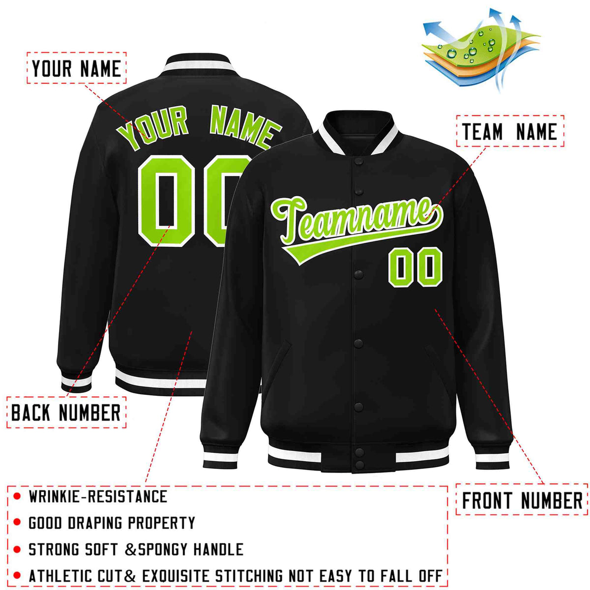 Custom White Black-Gray Classic Style Varsity Full-Snap Letterman Jacket | KXKSHOP