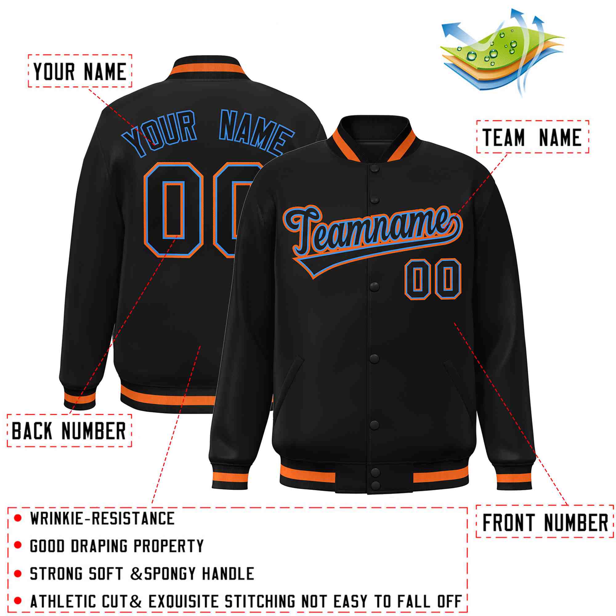 Custom White Black-Gray Classic Style Varsity Full-Snap Letterman Jacket | KXKSHOP
