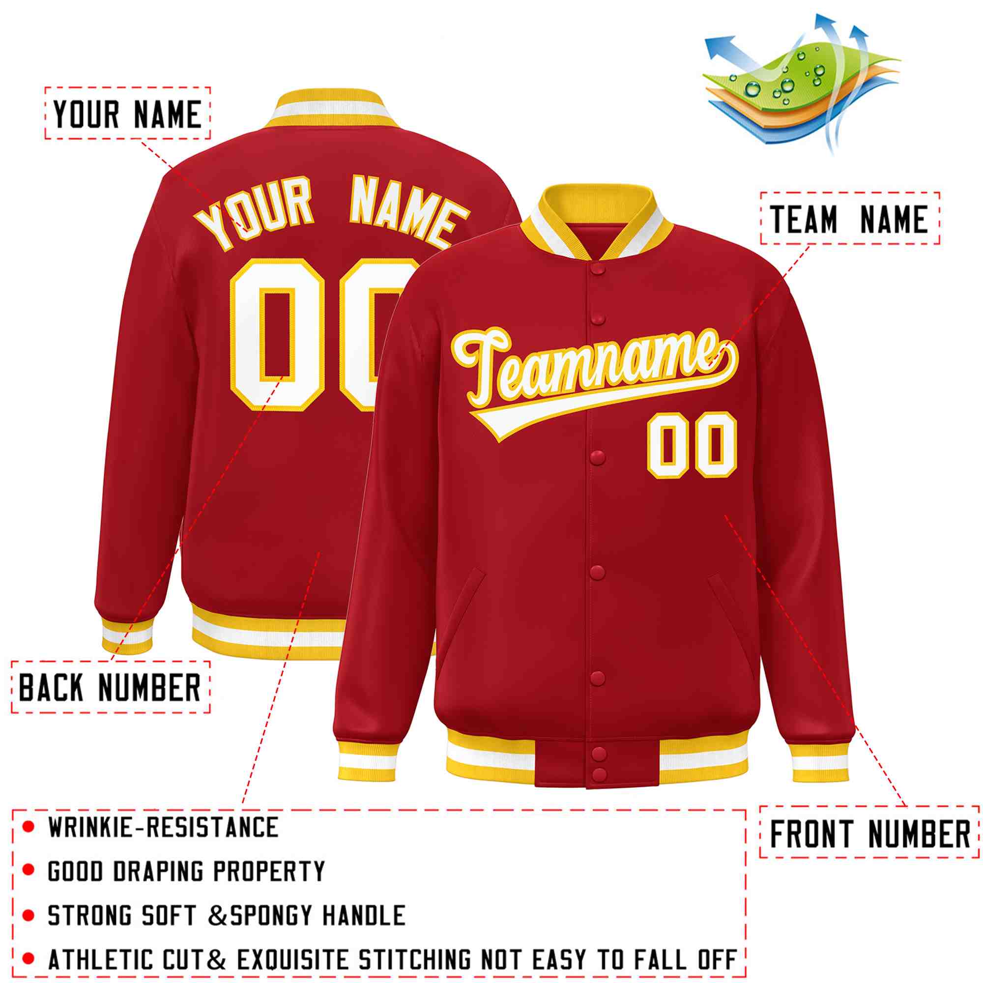 Custom White Black-Gray Classic Style Varsity Full-Snap Letterman Jacket | KXKSHOP