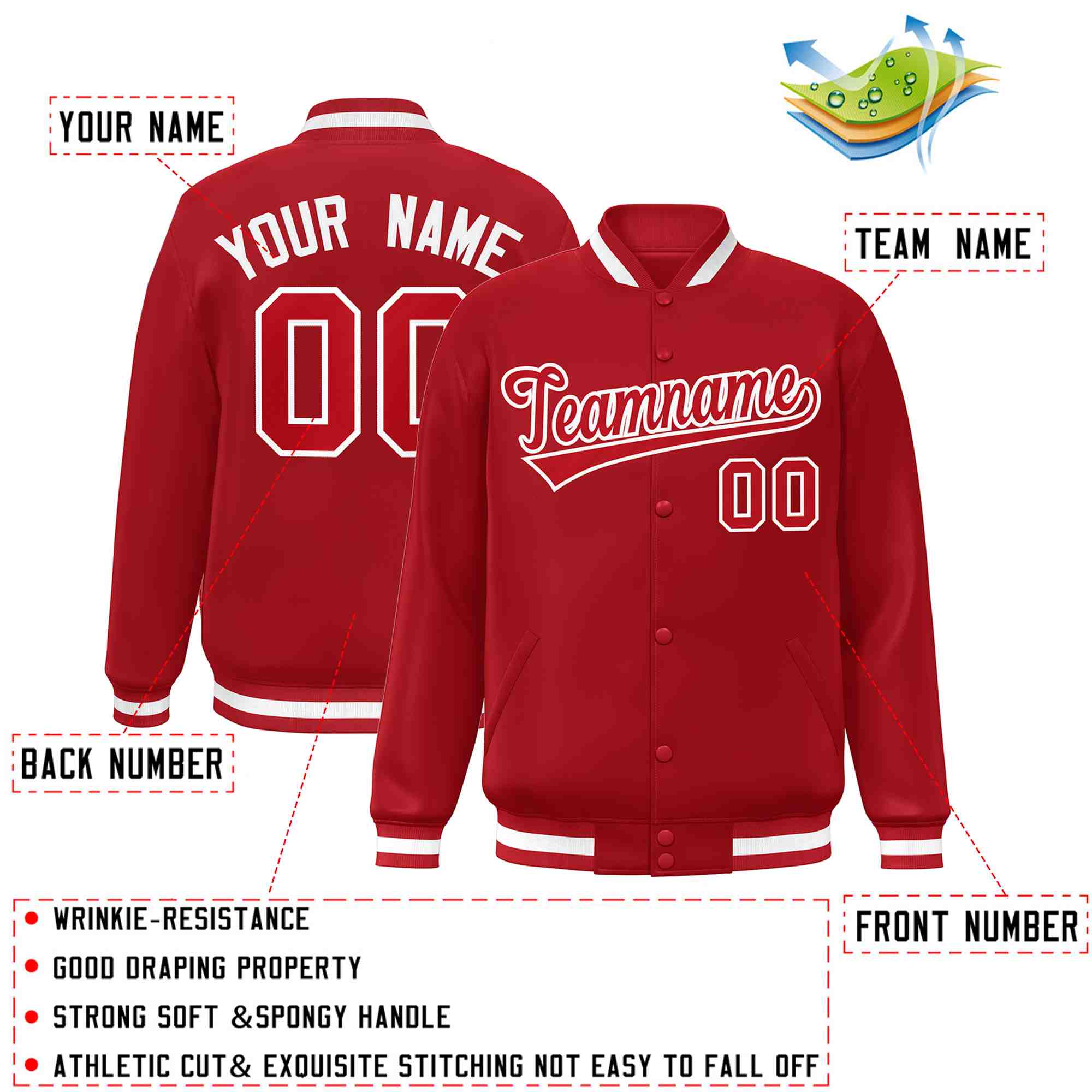 Custom White Black-Gray Classic Style Varsity Full-Snap Letterman Jacket | KXKSHOP