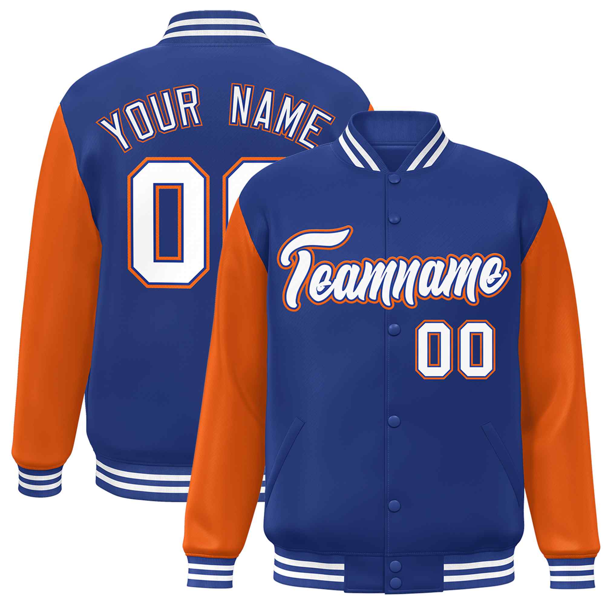 Custom Green White Raglan Sleeves Varsity Full-Snap Letterman Jacket | KXKSHOP