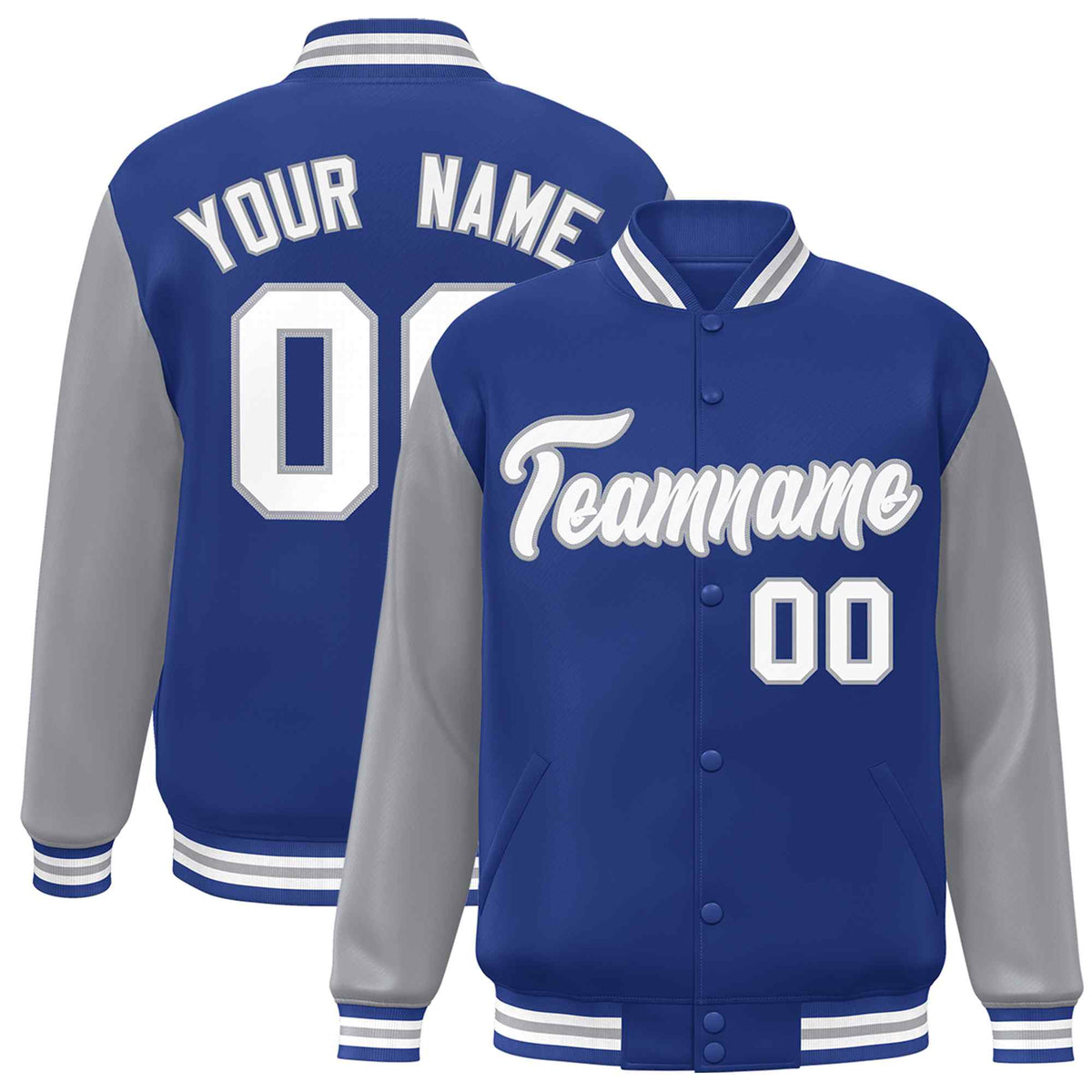Custom Green White Raglan Sleeves Varsity Full-Snap Letterman Jacket | KXKSHOP
