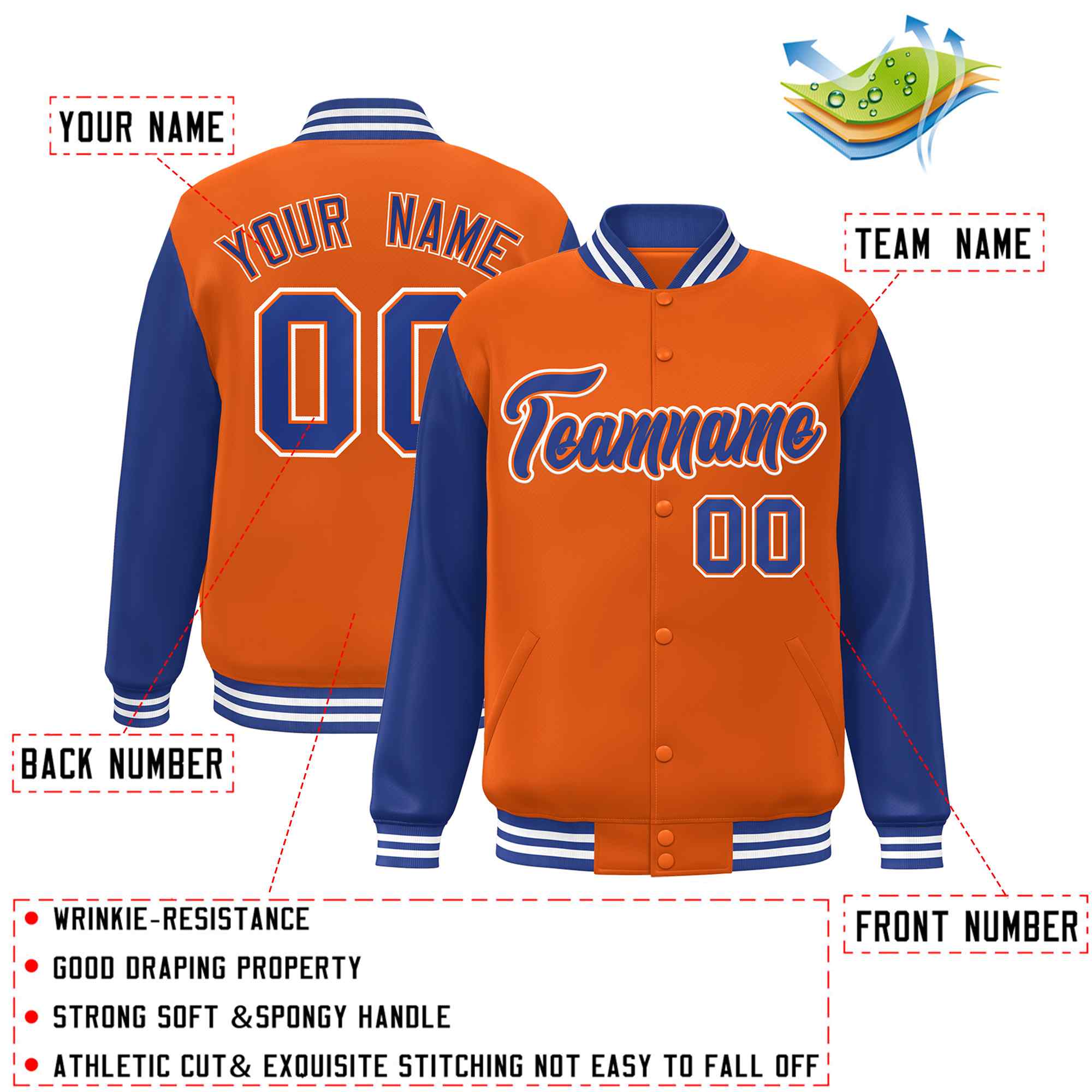 Custom Green White Raglan Sleeves Varsity Full-Snap Letterman Jacket | KXKSHOP
