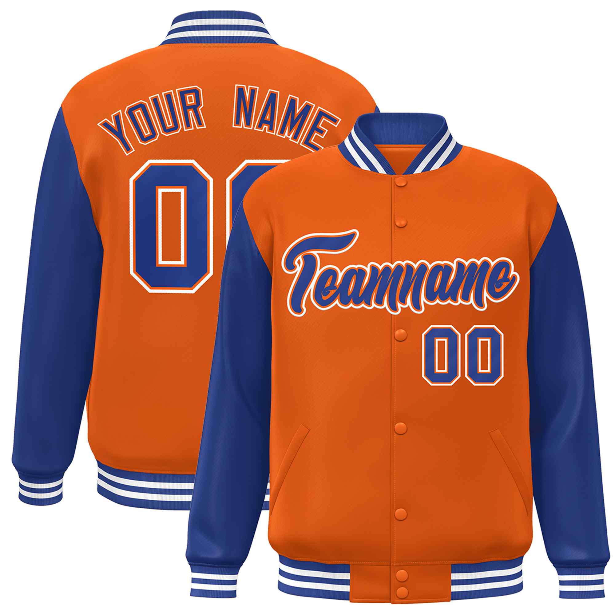 Custom Green White Raglan Sleeves Varsity Full-Snap Letterman Jacket | KXKSHOP