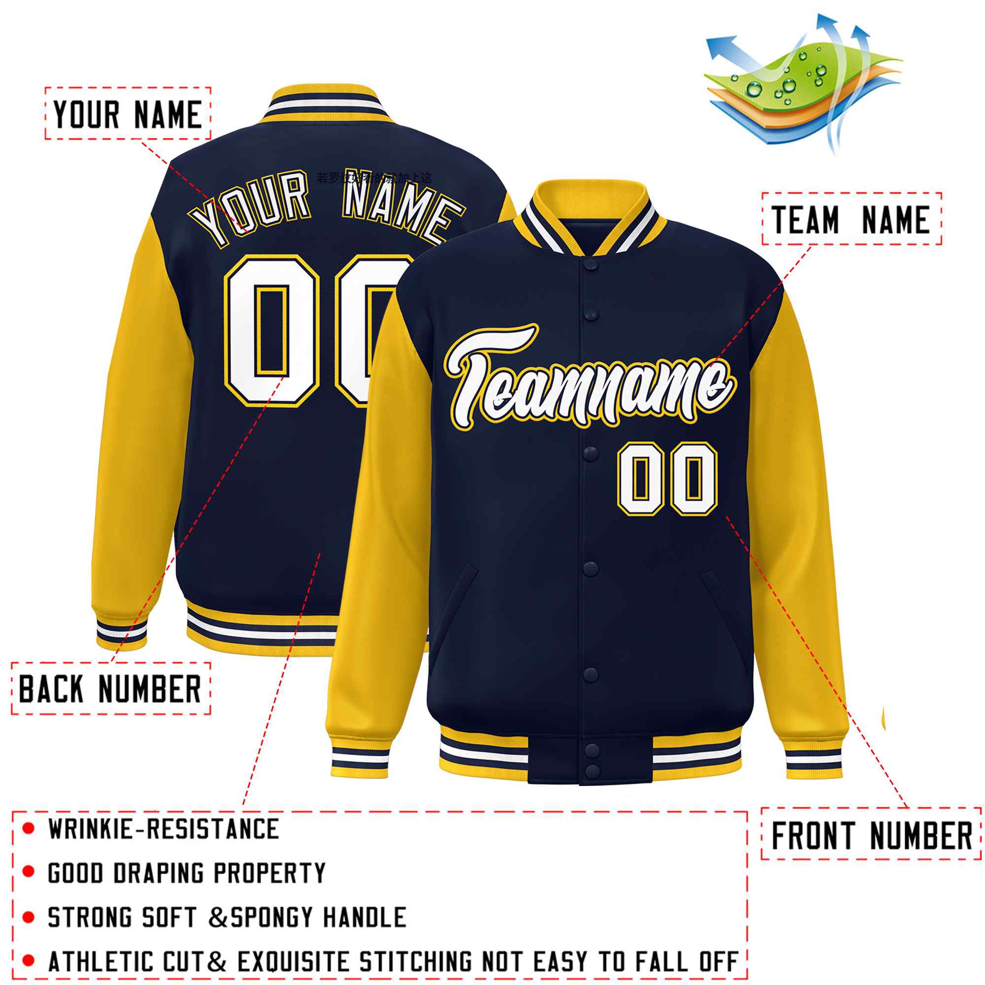 Custom Green White Raglan Sleeves Varsity Full-Snap Letterman Jacket | KXKSHOP
