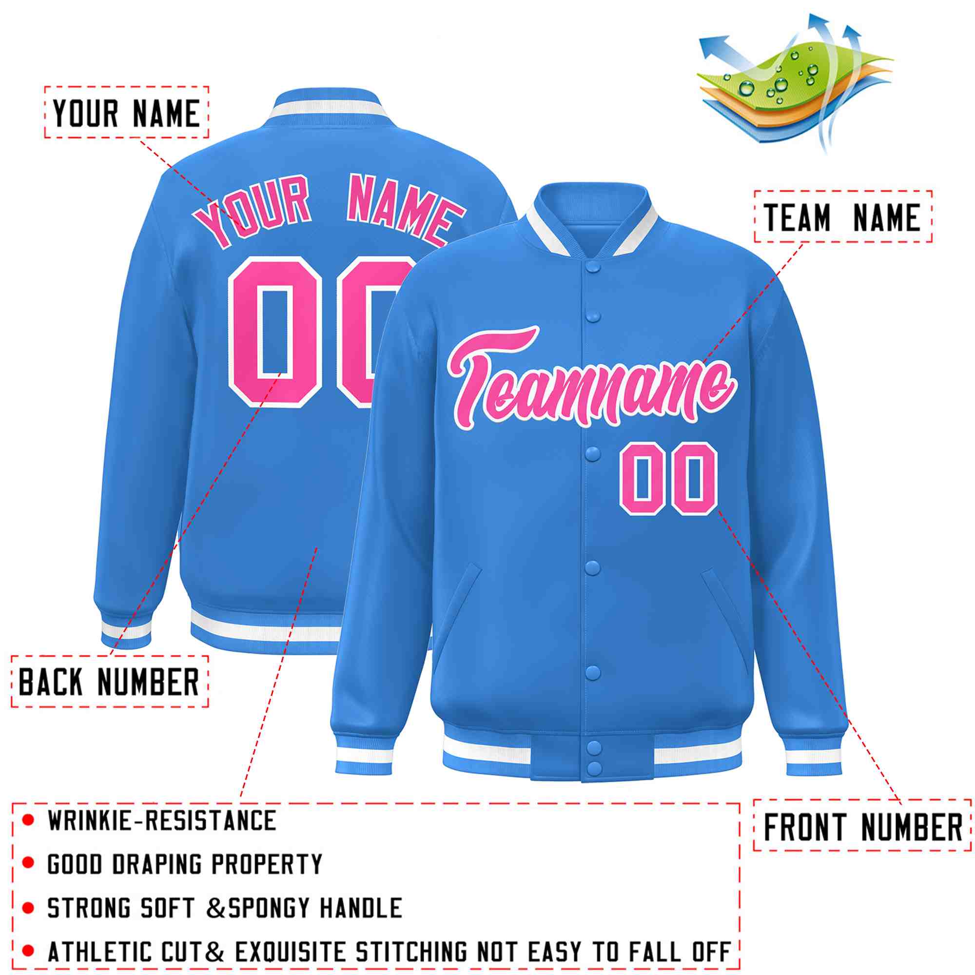 Custom White Black-Gray Classic Style Varsity Full-Snap Letterman Jacket | KXKSHOP