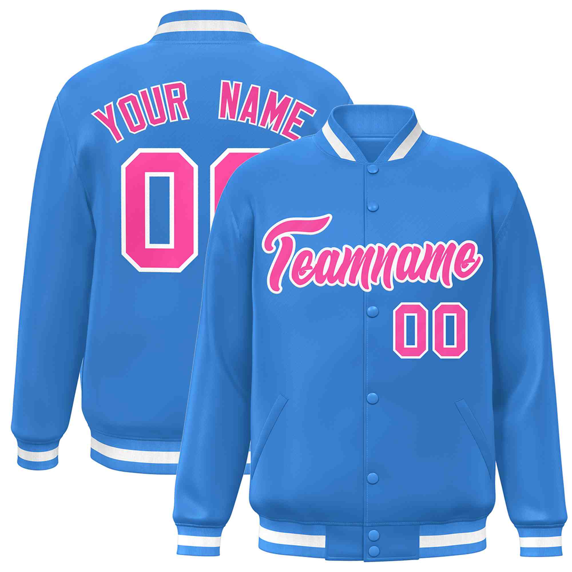 Custom White Black-Gray Classic Style Varsity Full-Snap Letterman Jacket | KXKSHOP