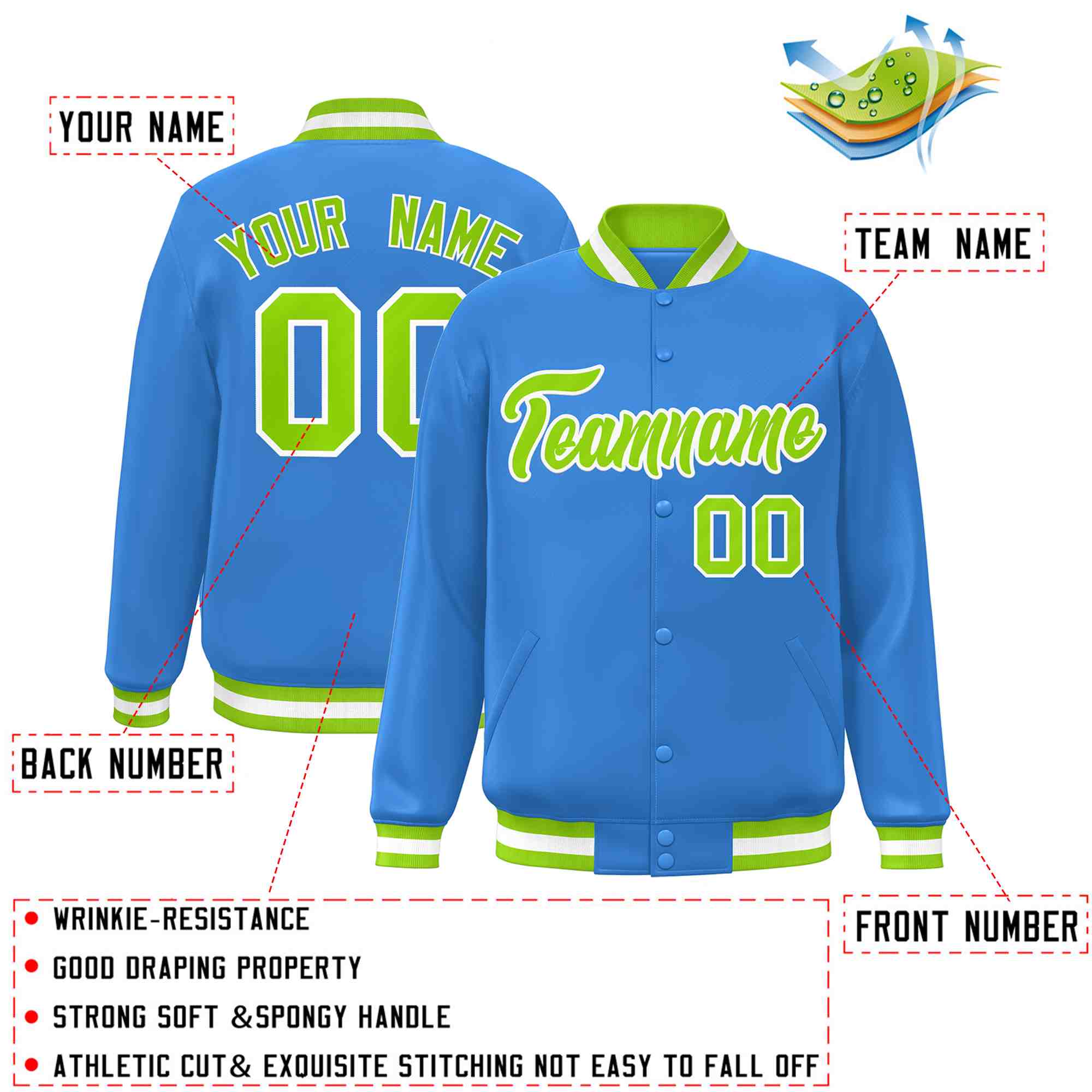Custom White Black-Gray Classic Style Varsity Full-Snap Letterman Jacket | KXKSHOP