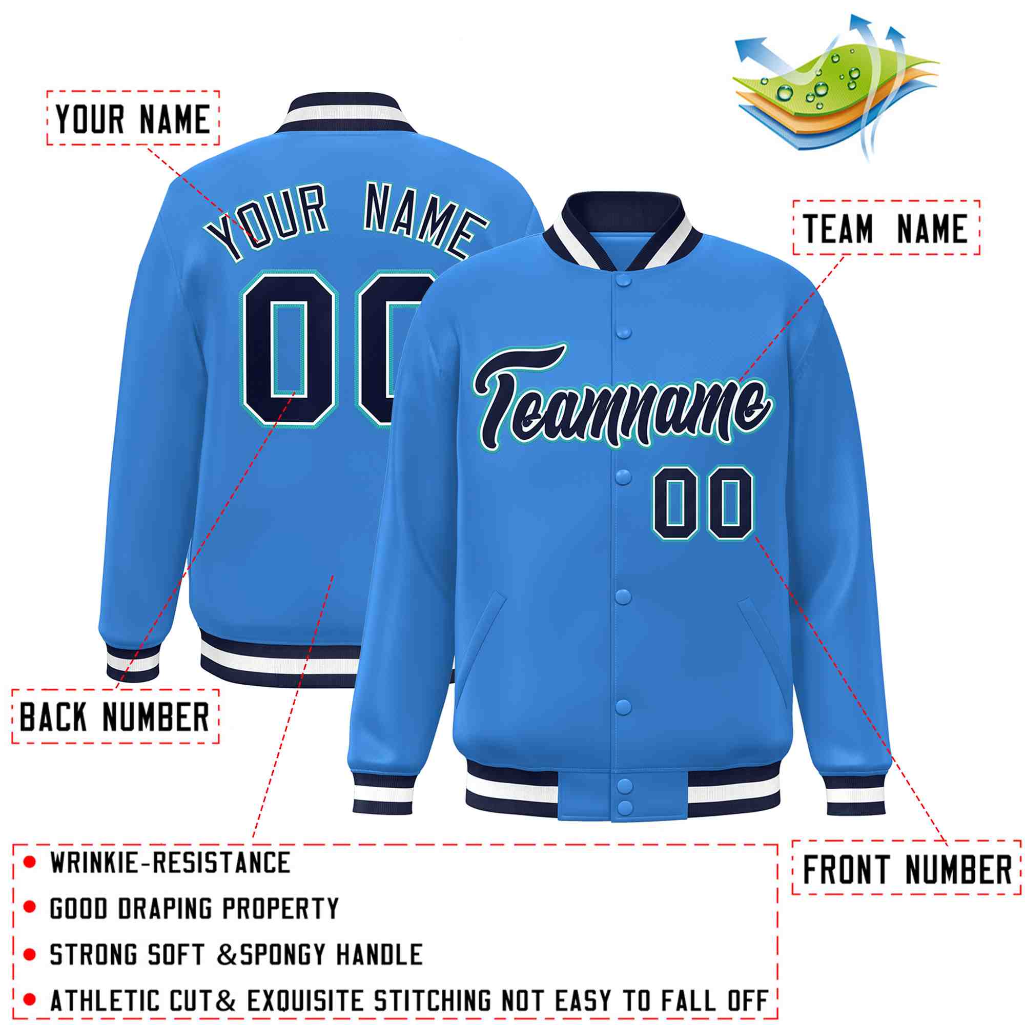 Custom White Black-Gray Classic Style Varsity Full-Snap Letterman Jacket | KXKSHOP