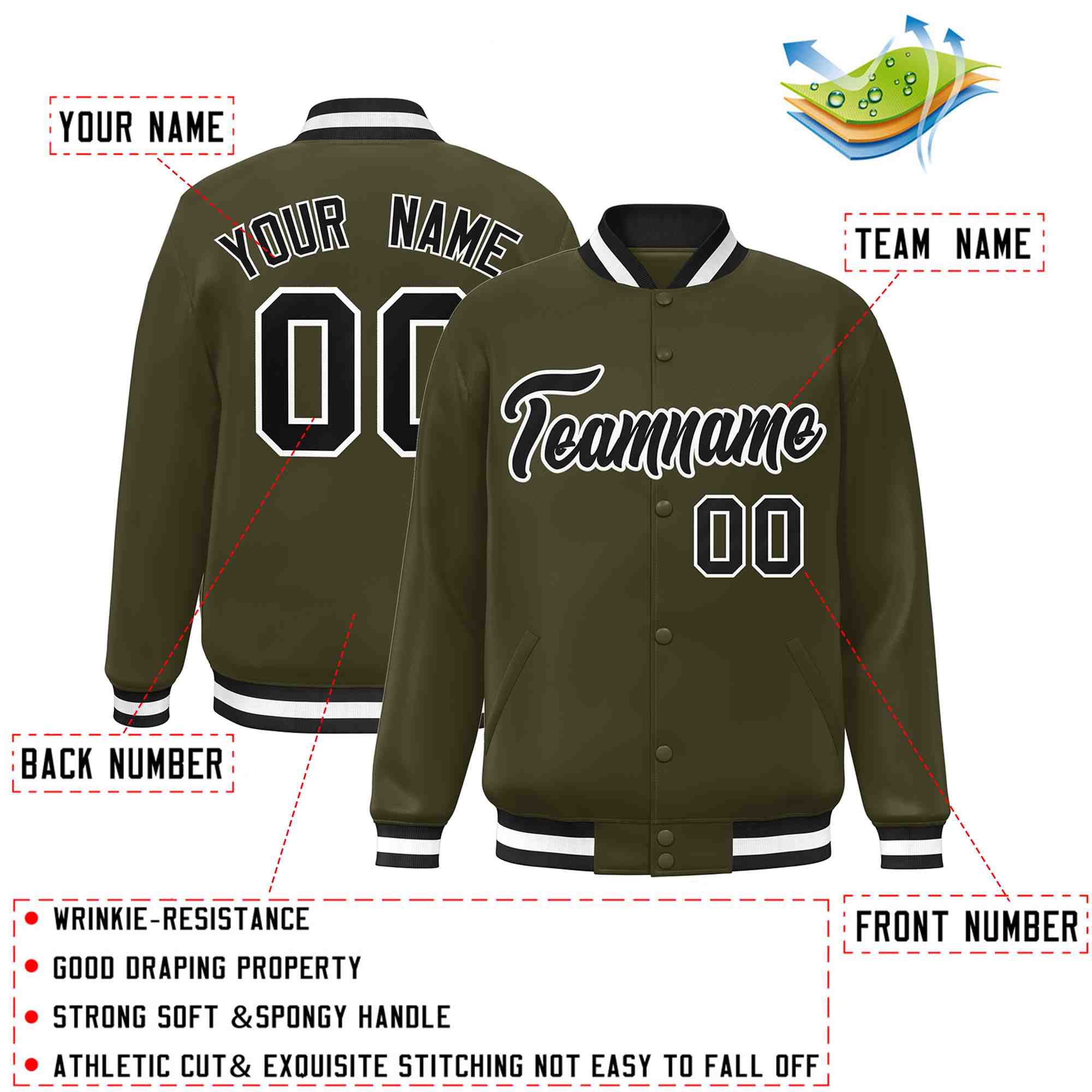 Custom White Black-Gray Classic Style Varsity Full-Snap Letterman Jacket | KXKSHOP