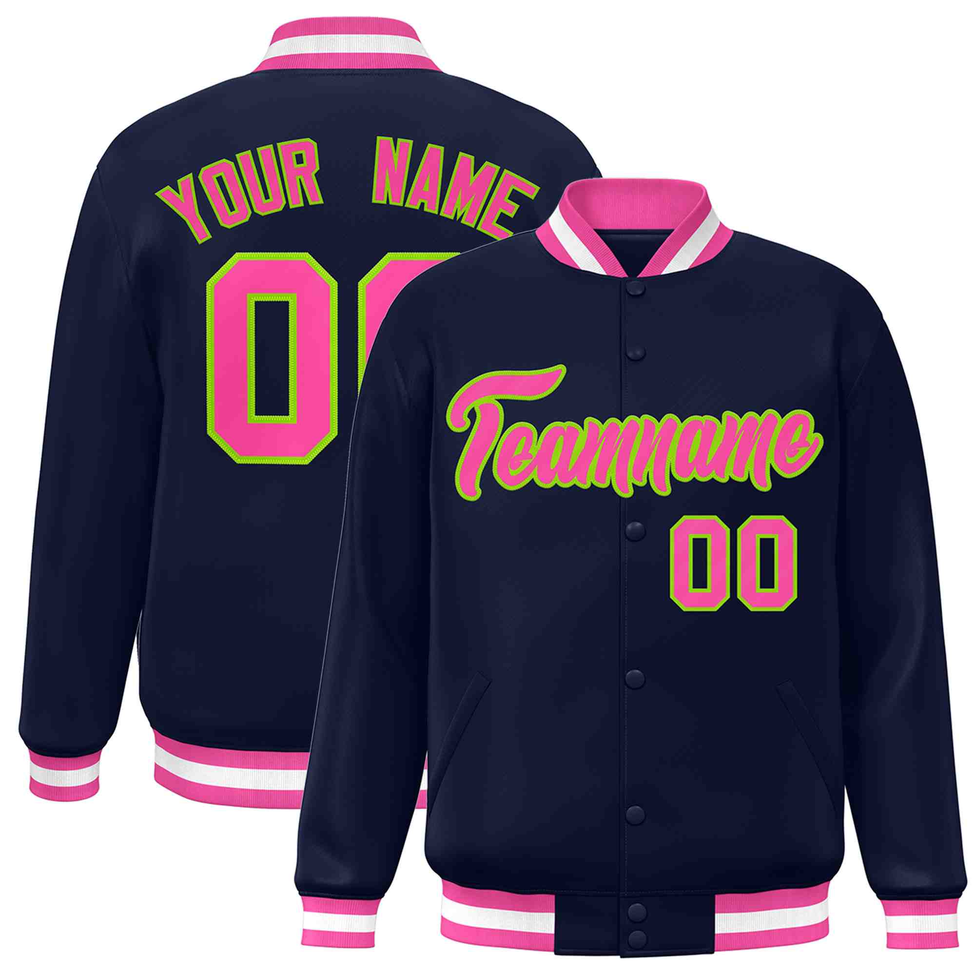 Custom White Black-Gray Classic Style Varsity Full-Snap Letterman Jacket | KXKSHOP
