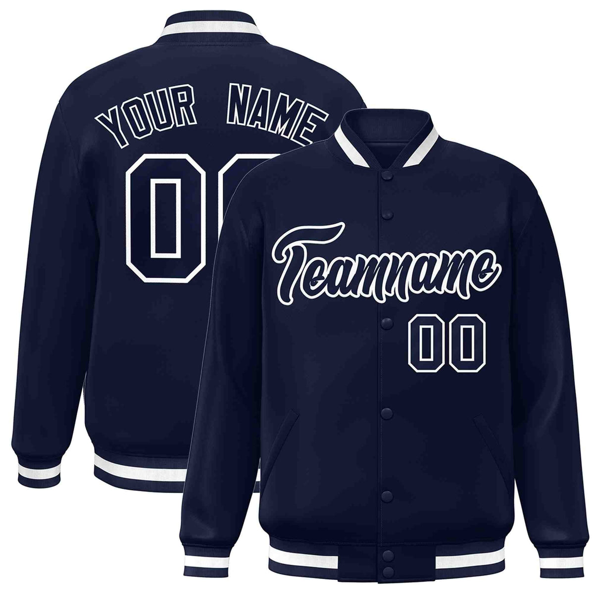 Custom White Black-Gray Classic Style Varsity Full-Snap Letterman Jacket | KXKSHOP