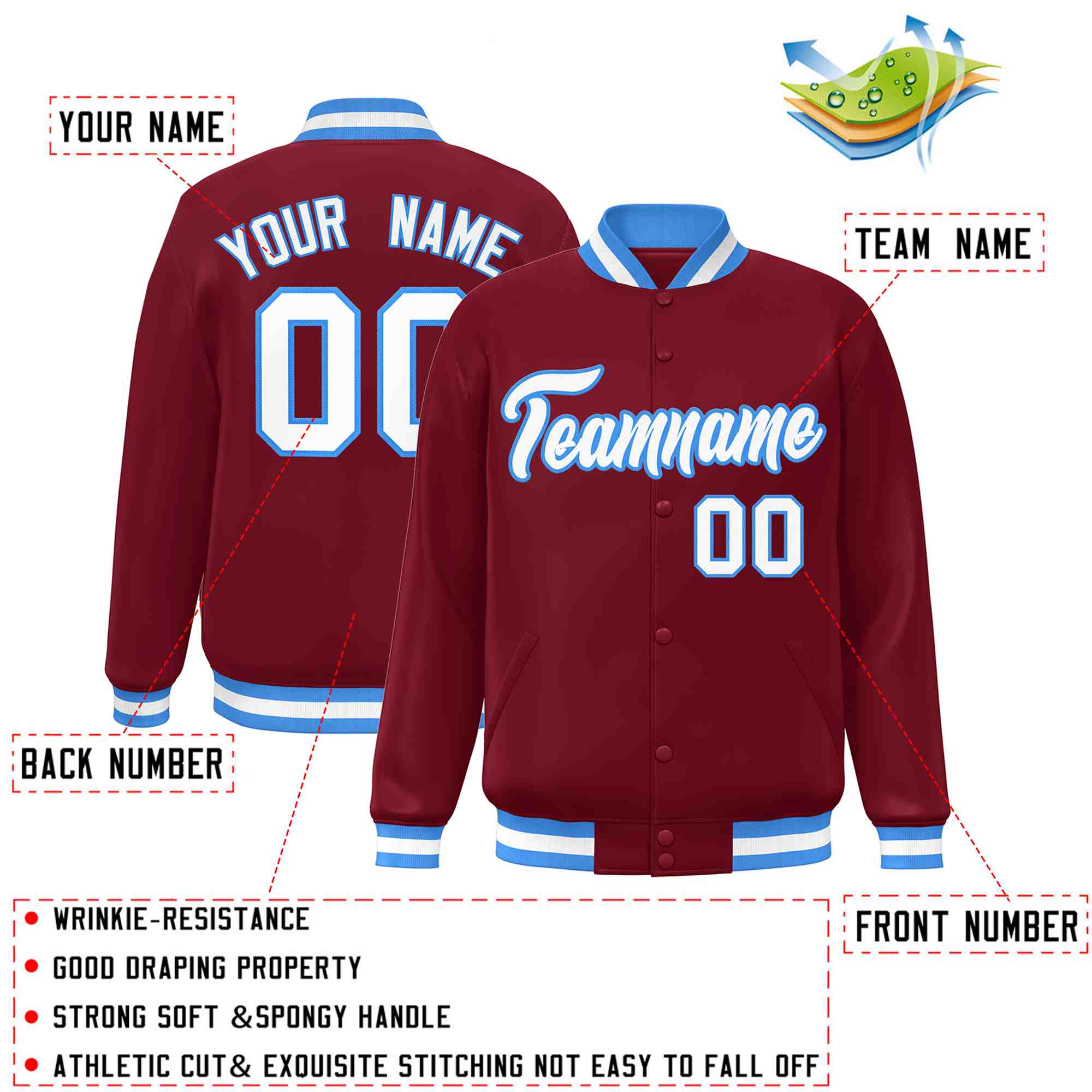 Custom White Black-Gray Classic Style Varsity Full-Snap Letterman Jacket | KXKSHOP