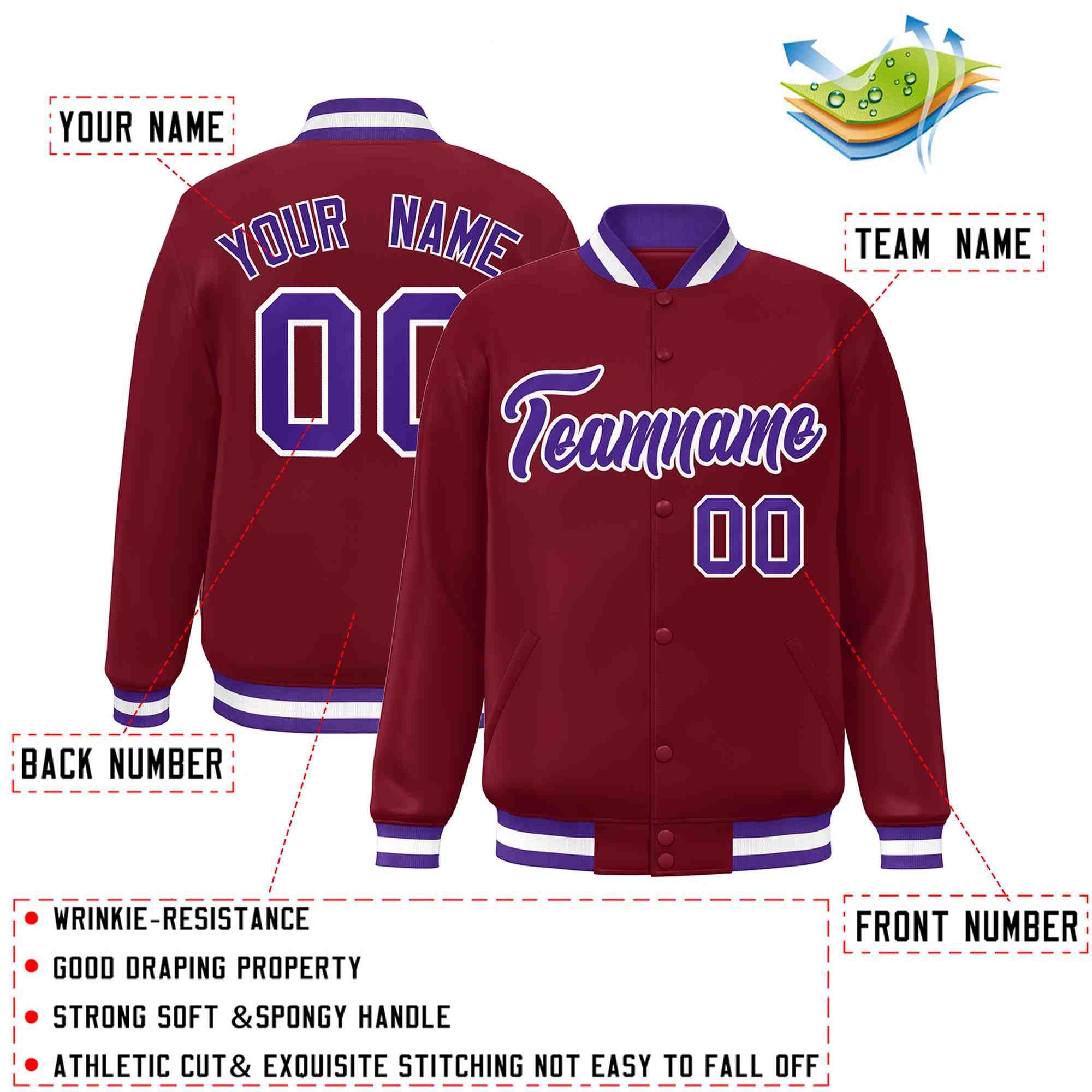 Custom White Black-Gray Classic Style Varsity Full-Snap Letterman Jacket | KXKSHOP