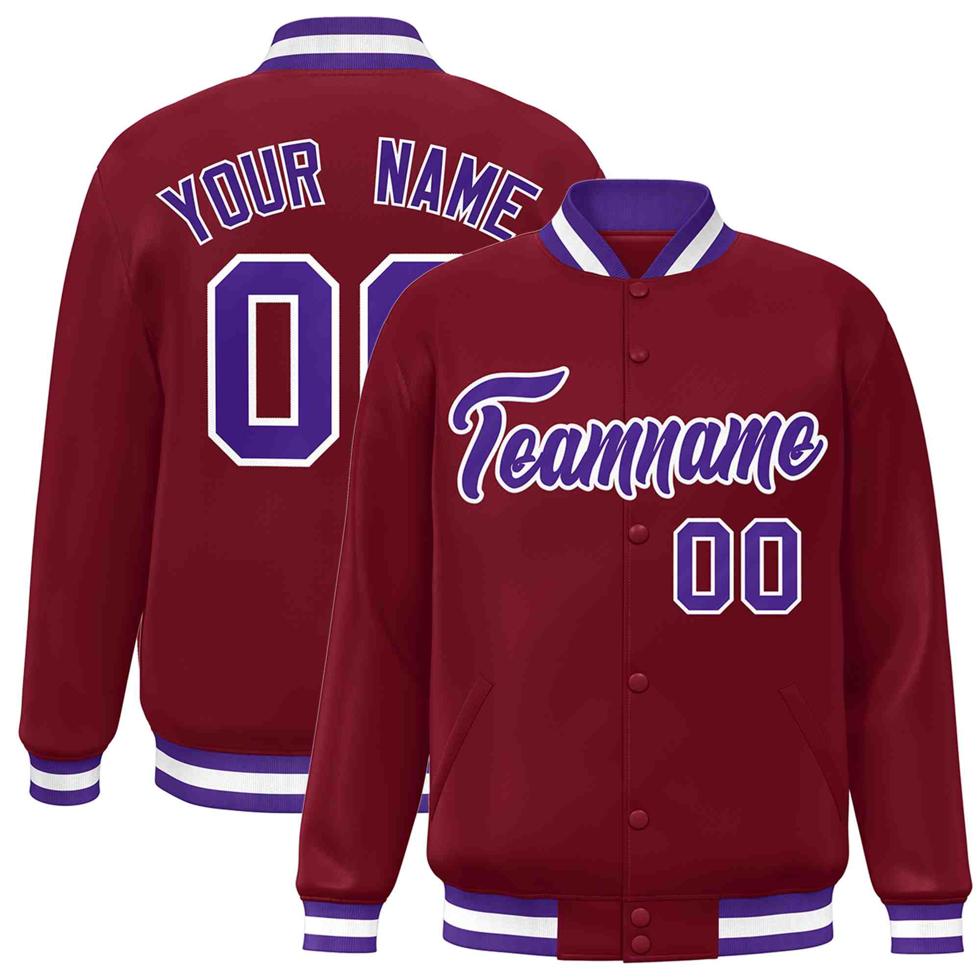 Custom White Black-Gray Classic Style Varsity Full-Snap Letterman Jacket | KXKSHOP