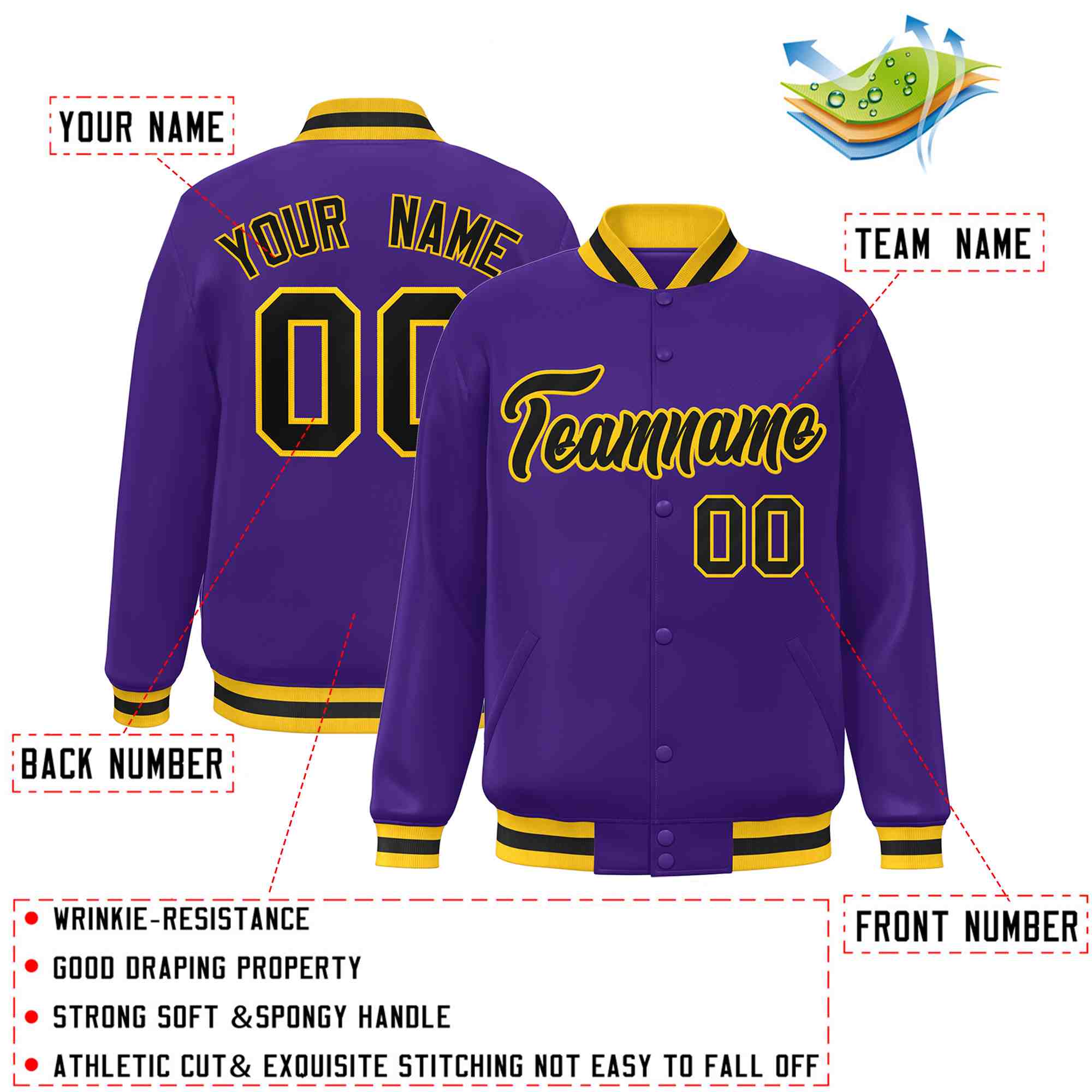 Custom White Black-Gray Classic Style Varsity Full-Snap Letterman Jacket | KXKSHOP