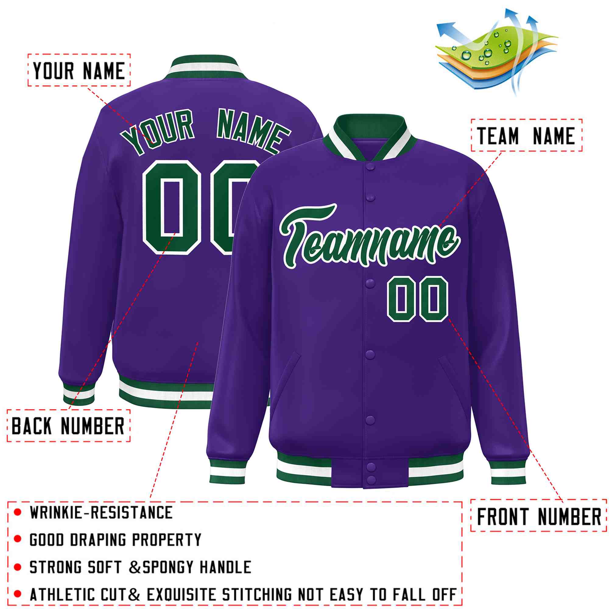 Custom White Black-Gray Classic Style Varsity Full-Snap Letterman Jacket | KXKSHOP