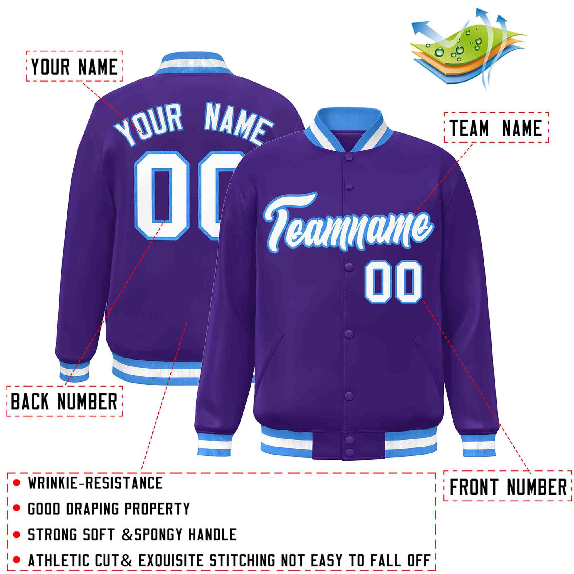 Custom White Black-Gray Classic Style Varsity Full-Snap Letterman Jacket | KXKSHOP
