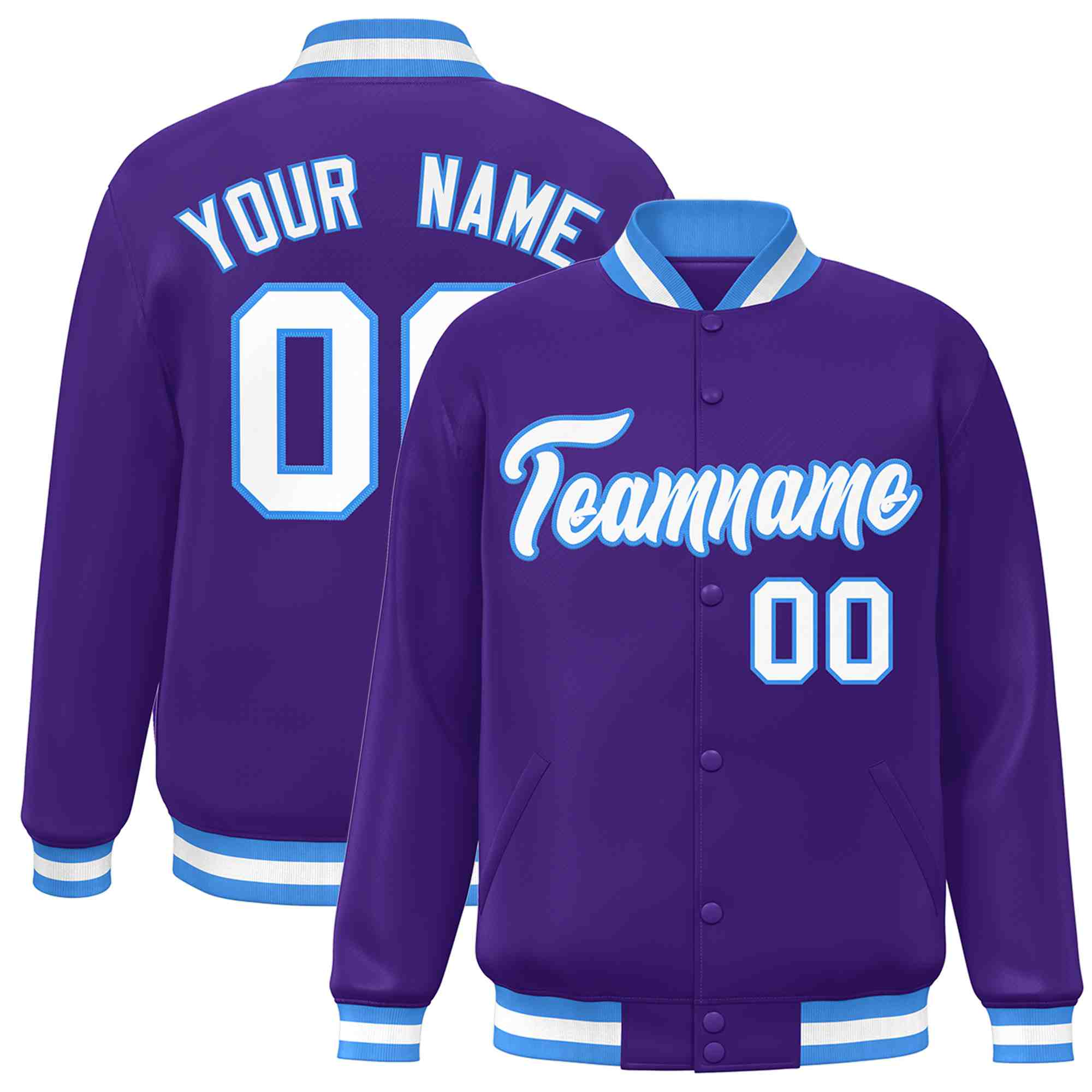 Custom White Black-Gray Classic Style Varsity Full-Snap Letterman Jacket | KXKSHOP