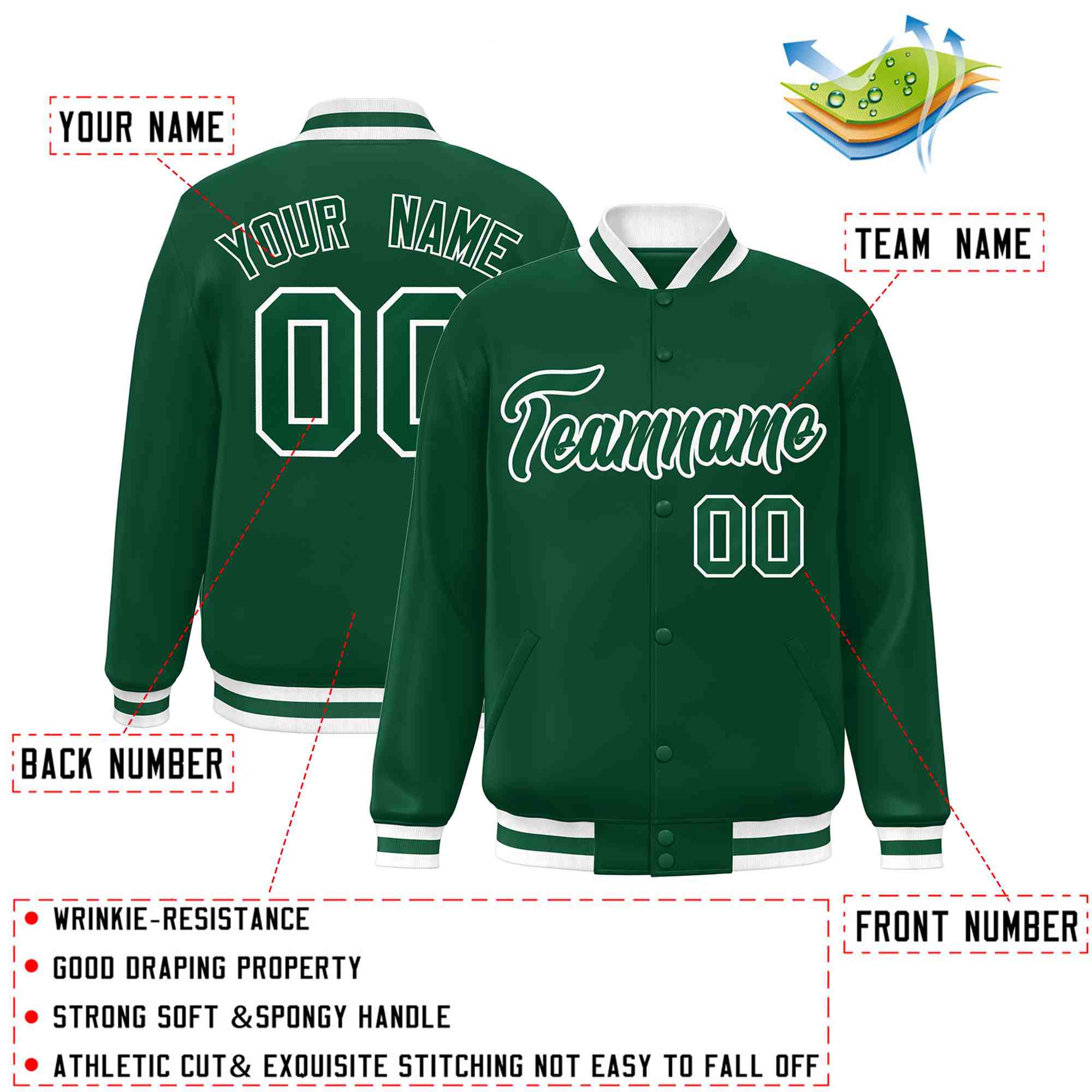 Custom White Black-Gray Classic Style Varsity Full-Snap Letterman Jacket | KXKSHOP
