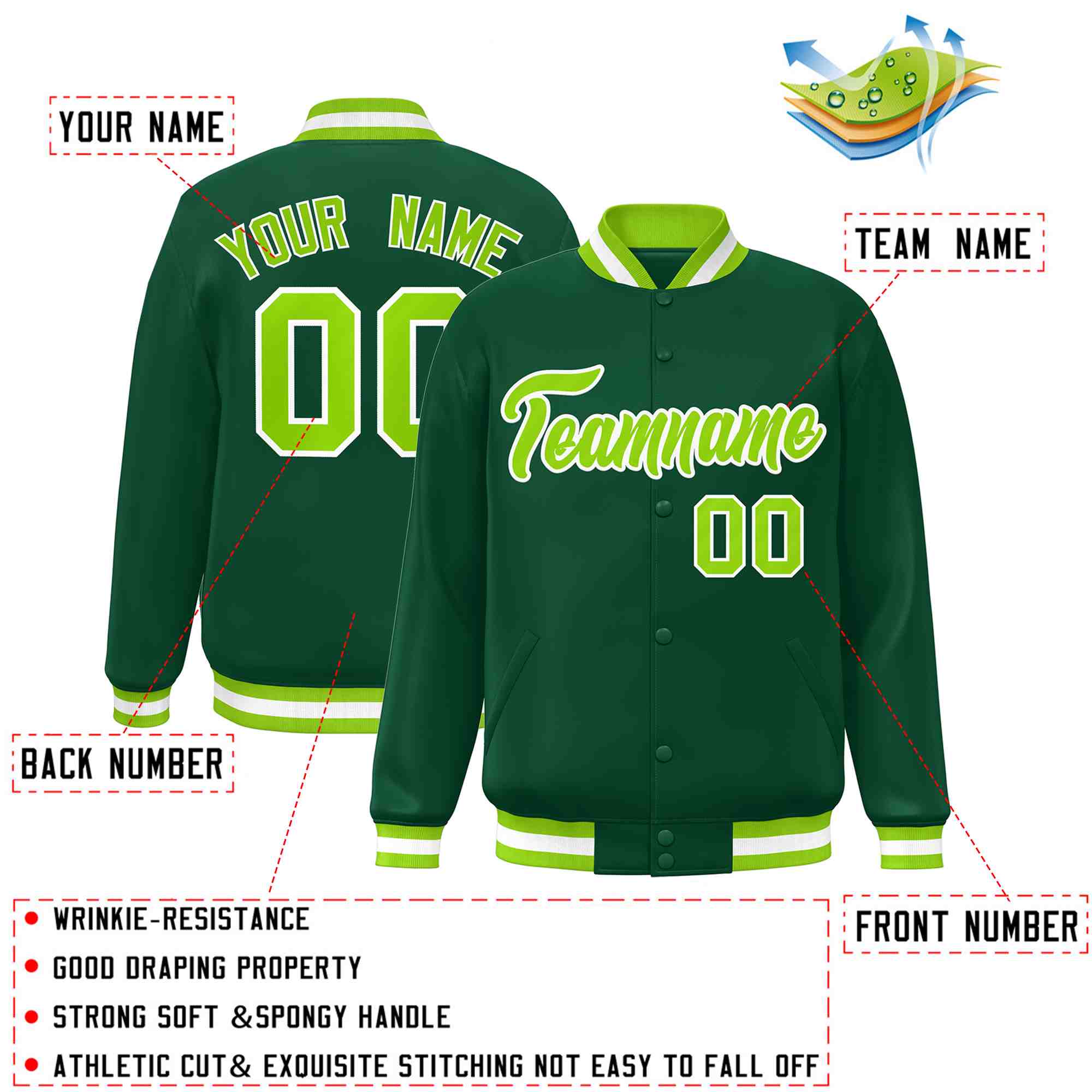 Custom White Black-Gray Classic Style Varsity Full-Snap Letterman Jacket | KXKSHOP