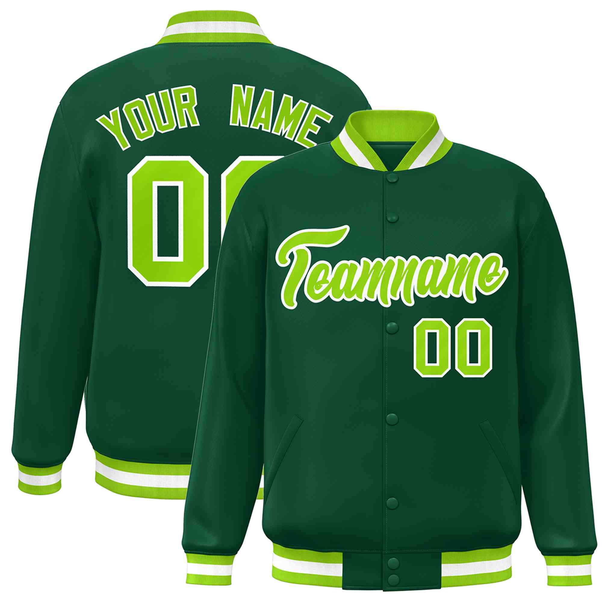 Custom White Black-Gray Classic Style Varsity Full-Snap Letterman Jacket | KXKSHOP