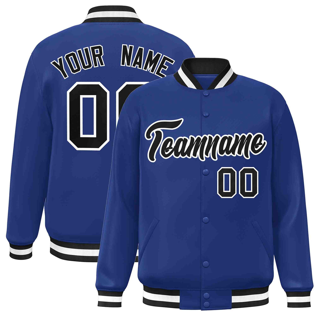 Custom White Black-Gray Classic Style Varsity Full-Snap Letterman Jacket | KXKSHOP
