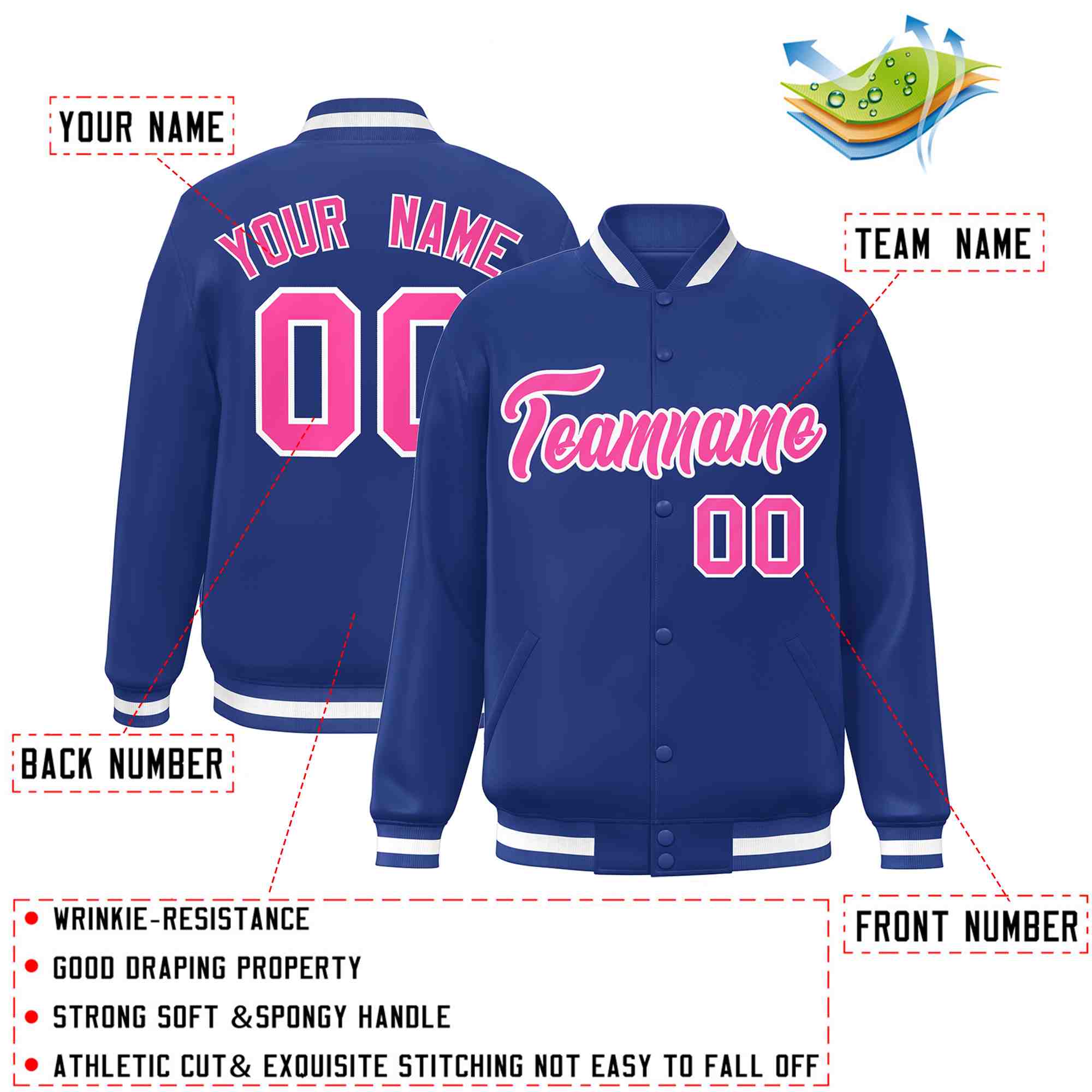 Custom White Black-Gray Classic Style Varsity Full-Snap Letterman Jacket | KXKSHOP