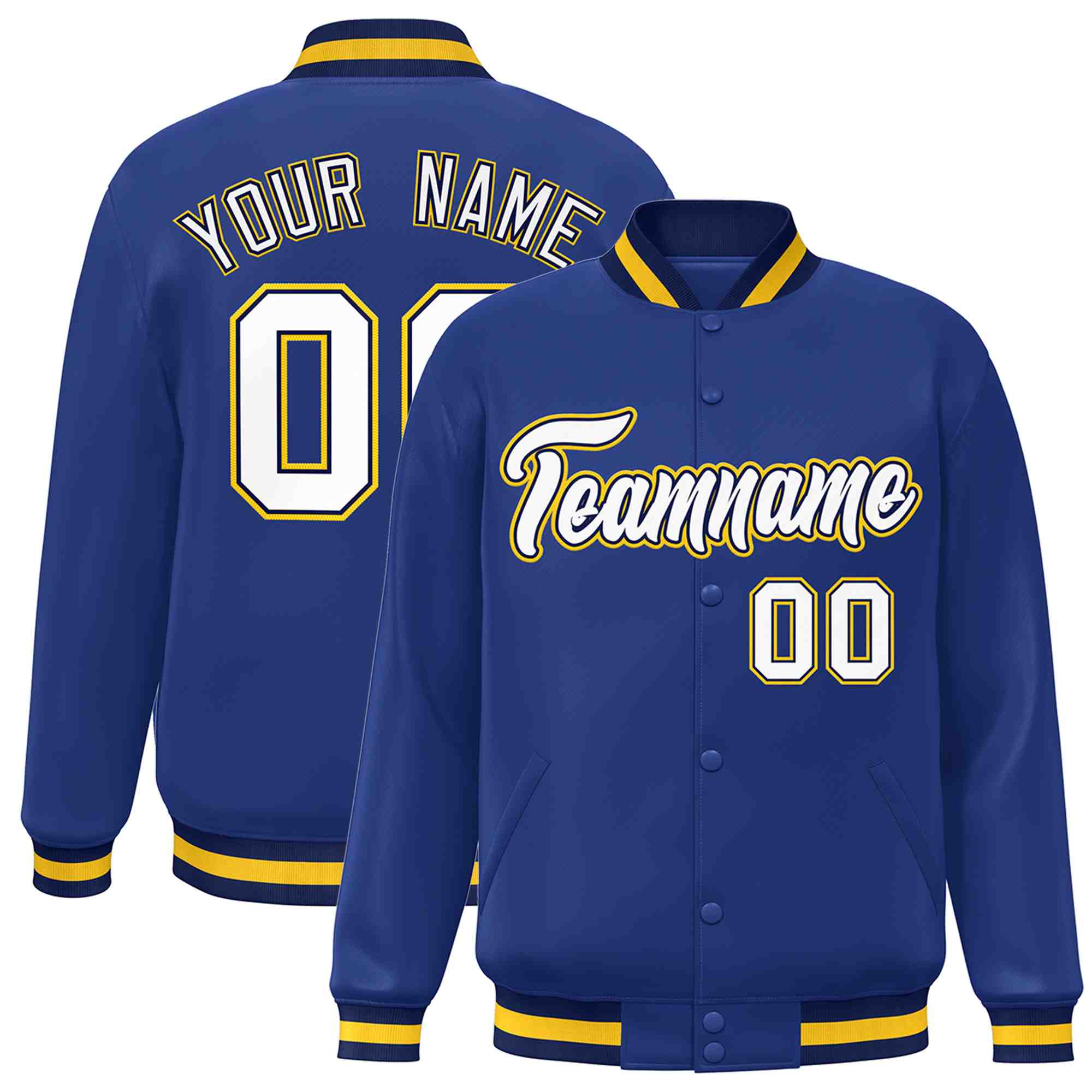 Custom White Black-Gray Classic Style Varsity Full-Snap Letterman Jacket | KXKSHOP