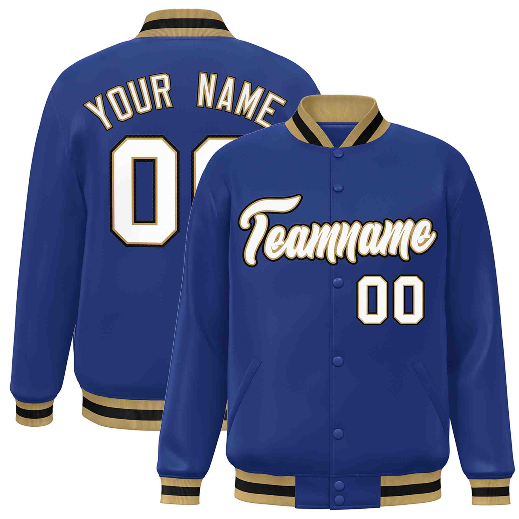 Custom White Black-Gray Classic Style Varsity Full-Snap Letterman Jacket | KXKSHOP