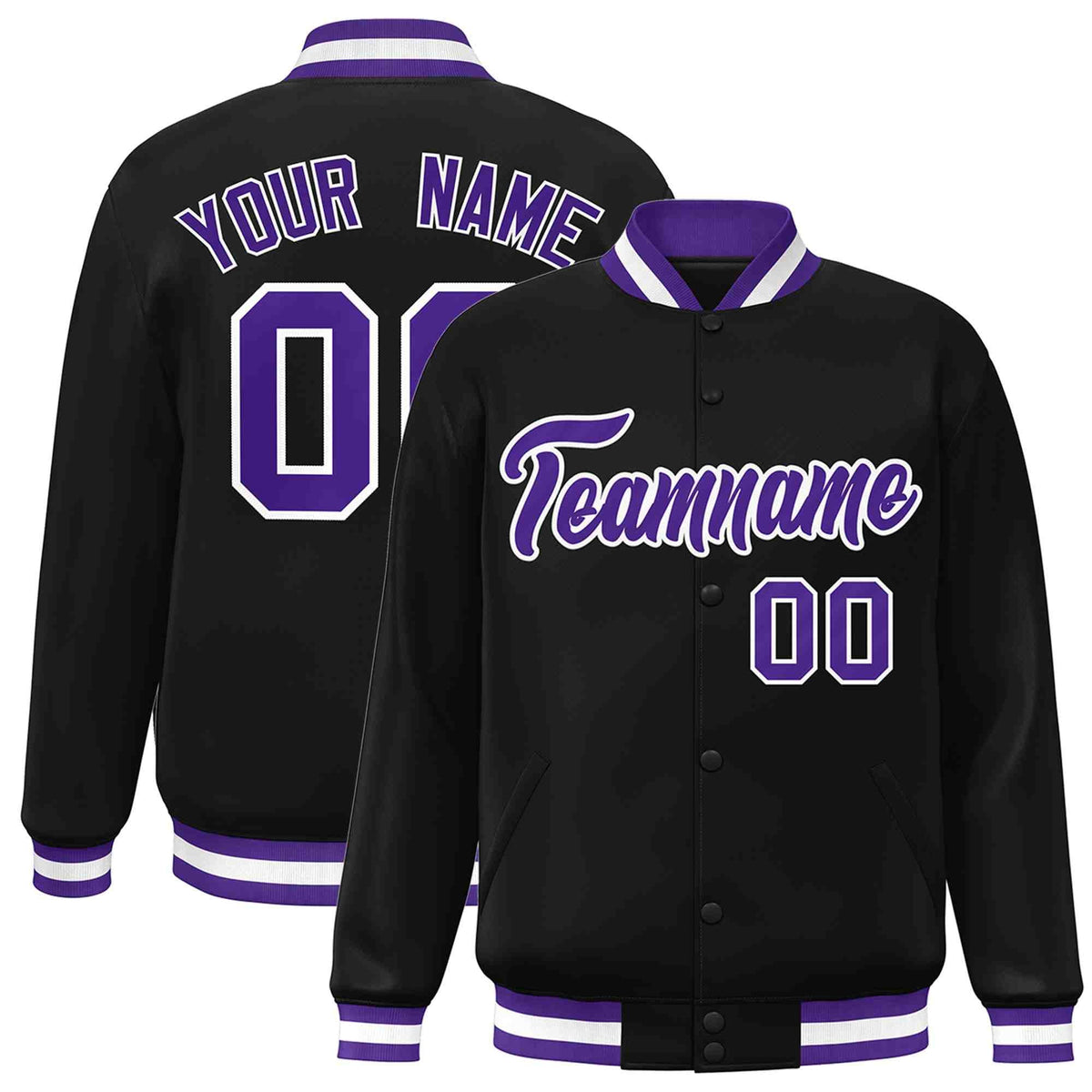 Custom White Black-Gray Classic Style Varsity Full-Snap Letterman Jacket | KXKSHOP