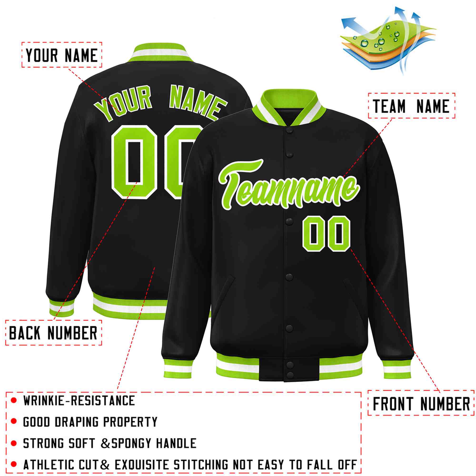 Custom White Black-Gray Classic Style Varsity Full-Snap Letterman Jacket | KXKSHOP
