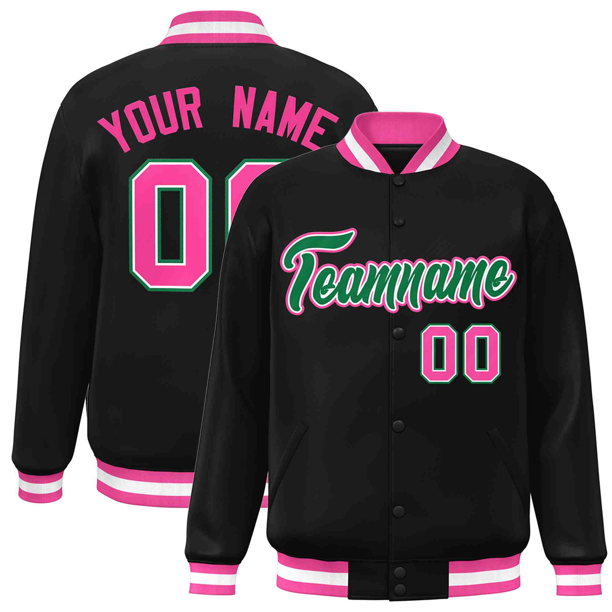 Custom White Black-Gray Classic Style Varsity Full-Snap Letterman Jacket | KXKSHOP